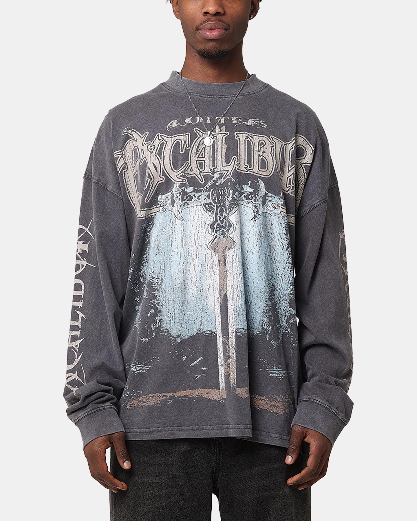 AntiStatic Material Light Deflection Fabric Loiter Excalibur Long Sleeve T-Shirt Washed Black