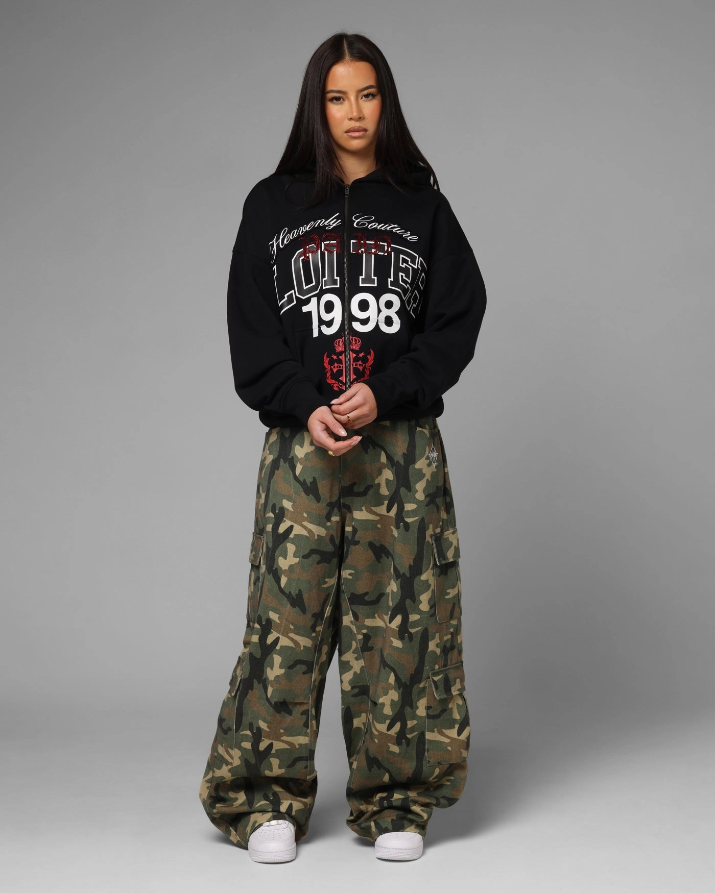 SturdyBeltLoops Anti Pilling Surface Loiter F-16 Balloon Cargo Pants Woodland Camo