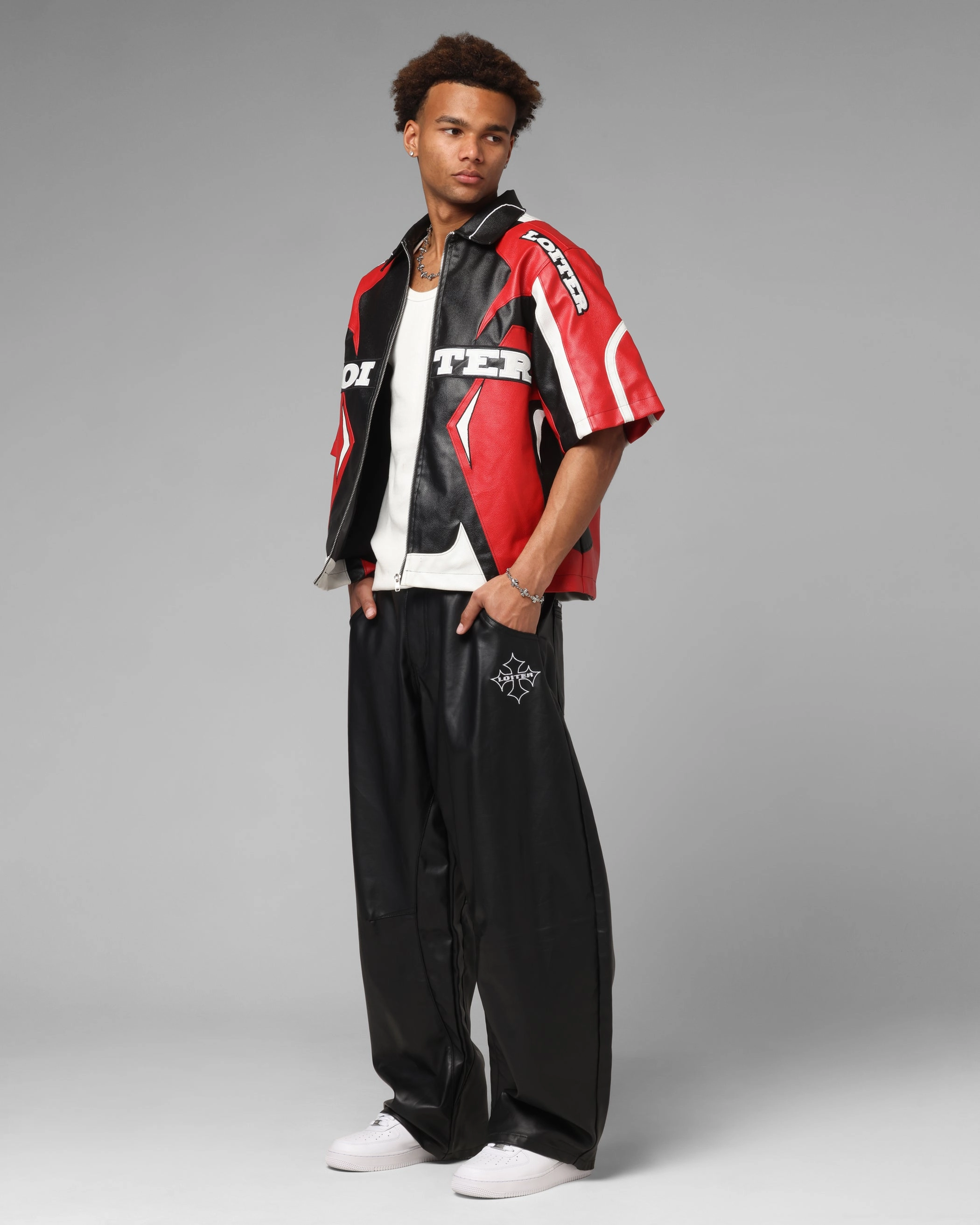 Loiter F-16 Balloon Jeans Black Wax Structured fabric Perfect Length