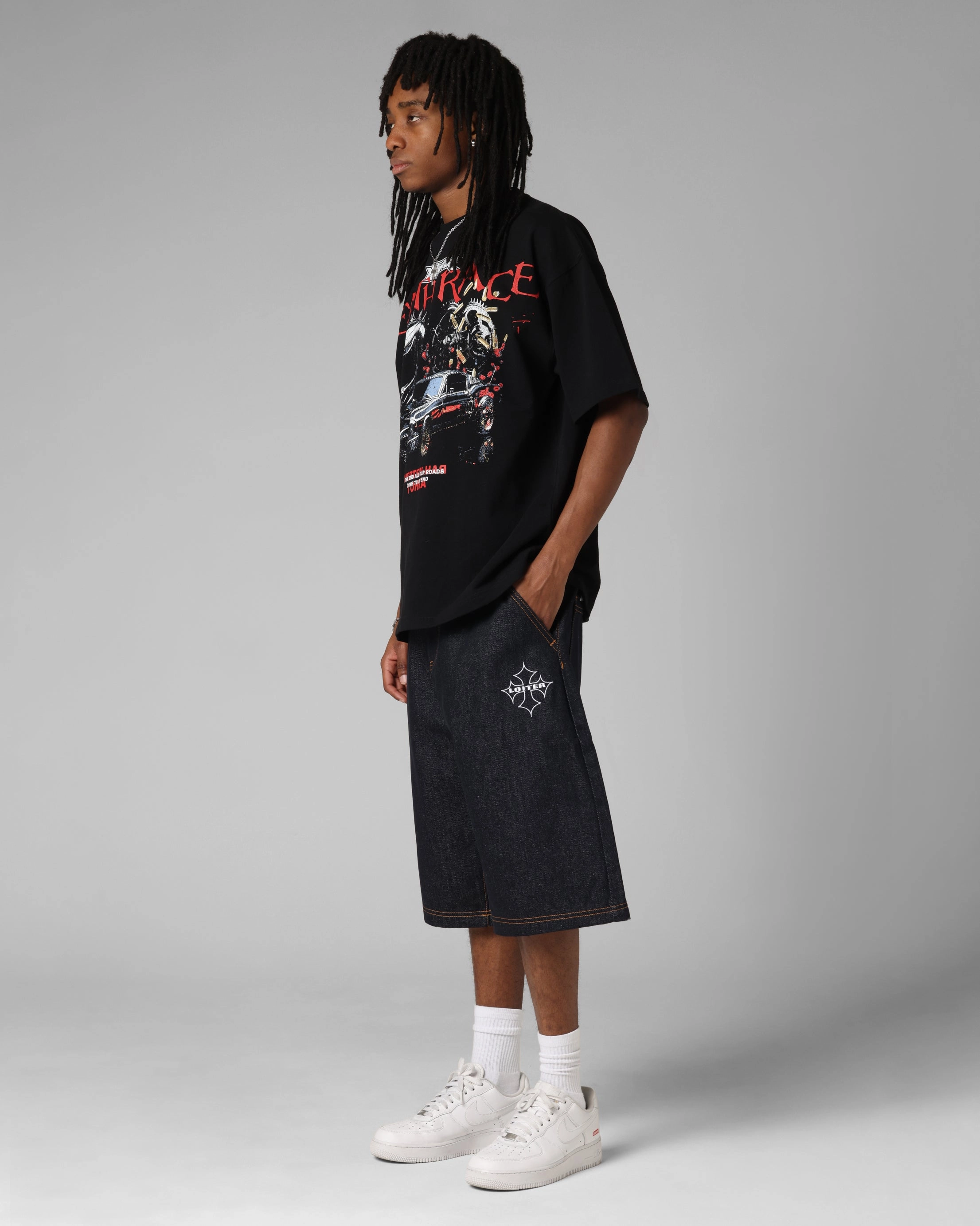 Moisture Wicking Technology Loiter F-16 Denim Jorts Indigo