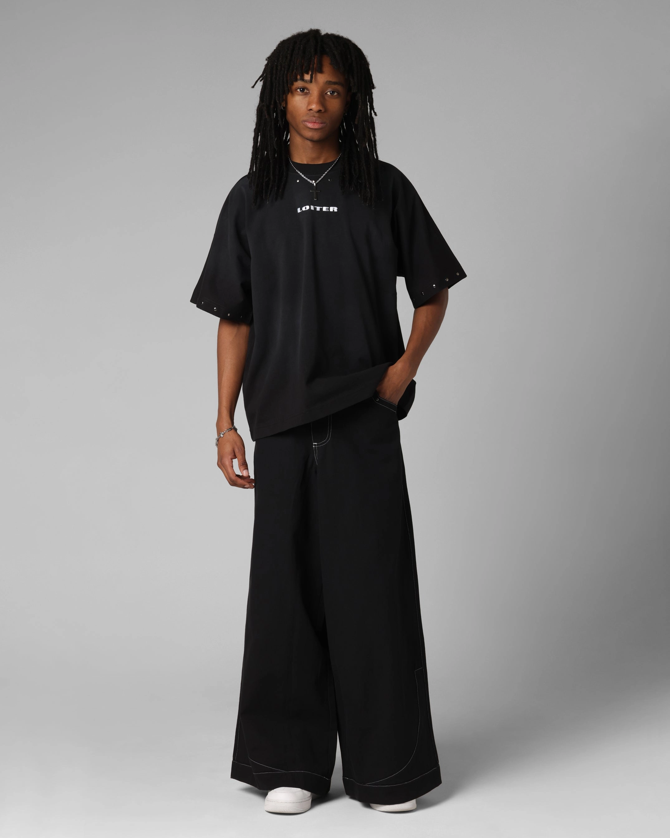 Loiter F-22 Raver Jeans Black Body Fit Ripstop Fabric Technology