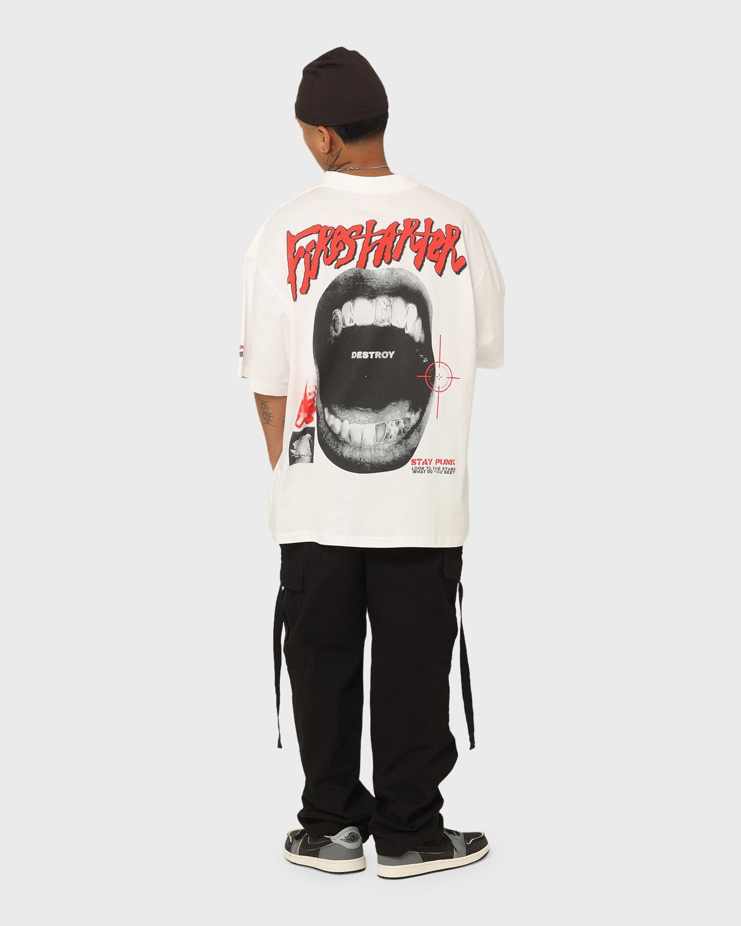 Reinforced Neckline Loiter Firestarter Vintage T-Shirt Off White