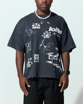 Loiter Flowerbed Box T-Shirt Charcoal Eco Friendly Blend