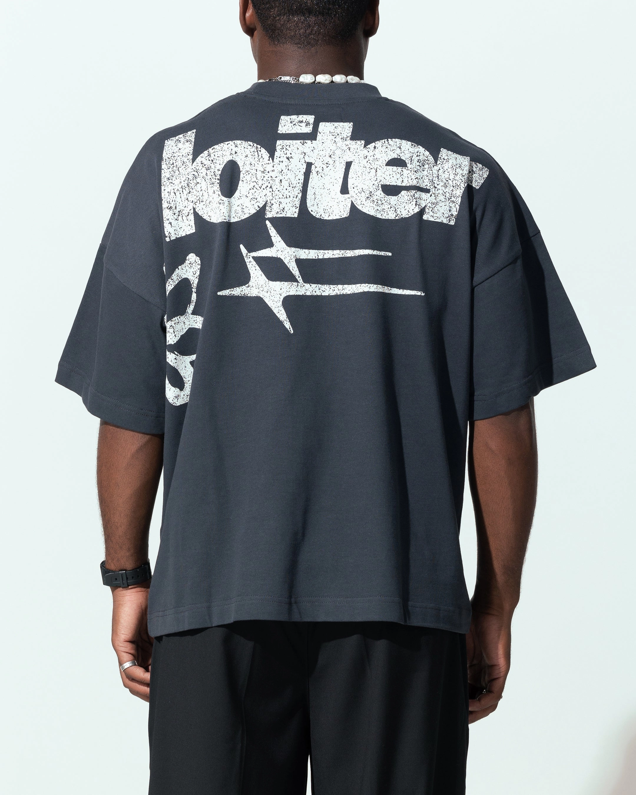 Loiter Flowerbed Box T-Shirt Charcoal MidweightKnit