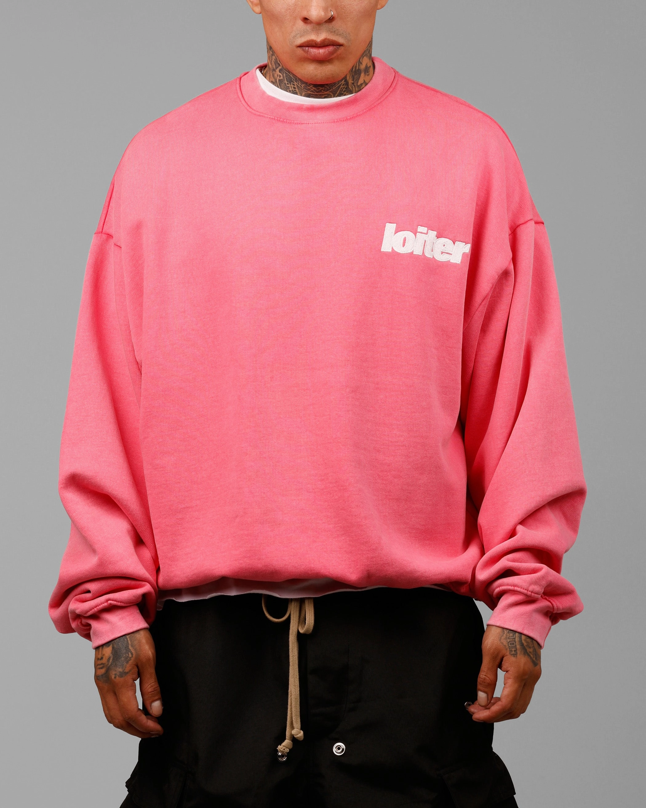 Loiter Freeway Crewneck Pink Stylish Look
