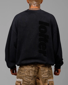 Loiter Freeway Crewneck Washed Black RelaxedNeckline