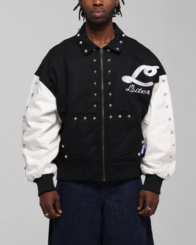 Quick drying material Loiter Frontier Varsity Jacket Black/Off White