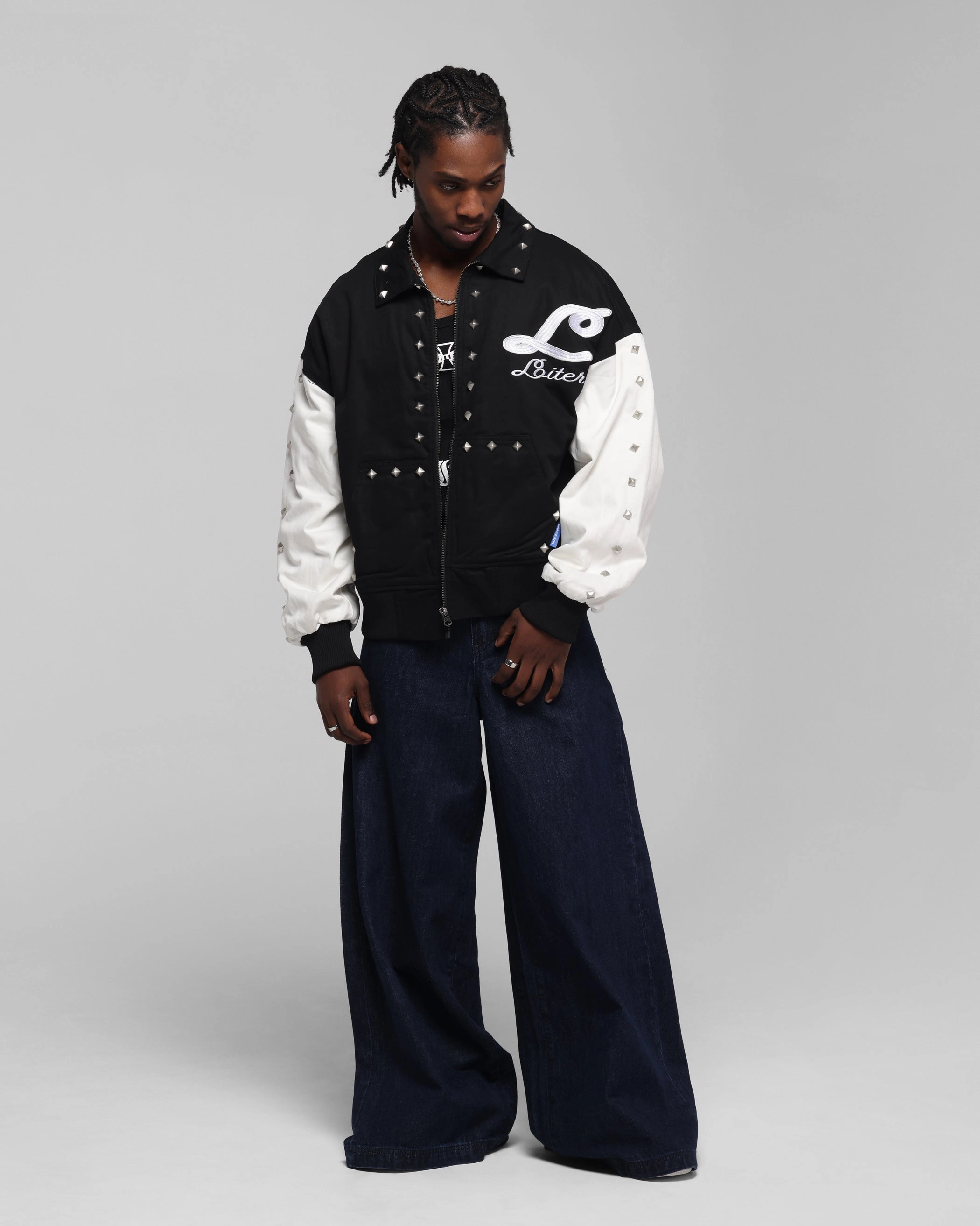 Loiter Frontier Varsity Jacket Black/Off White All Year Use