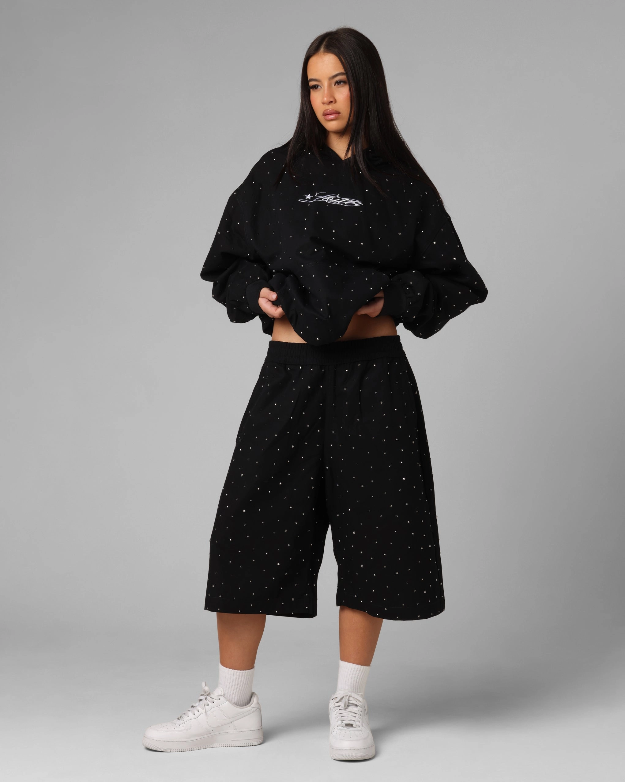 ElasticEdgeBinding Soft Touch Loiter Hail Storm Premium Hoodie Black