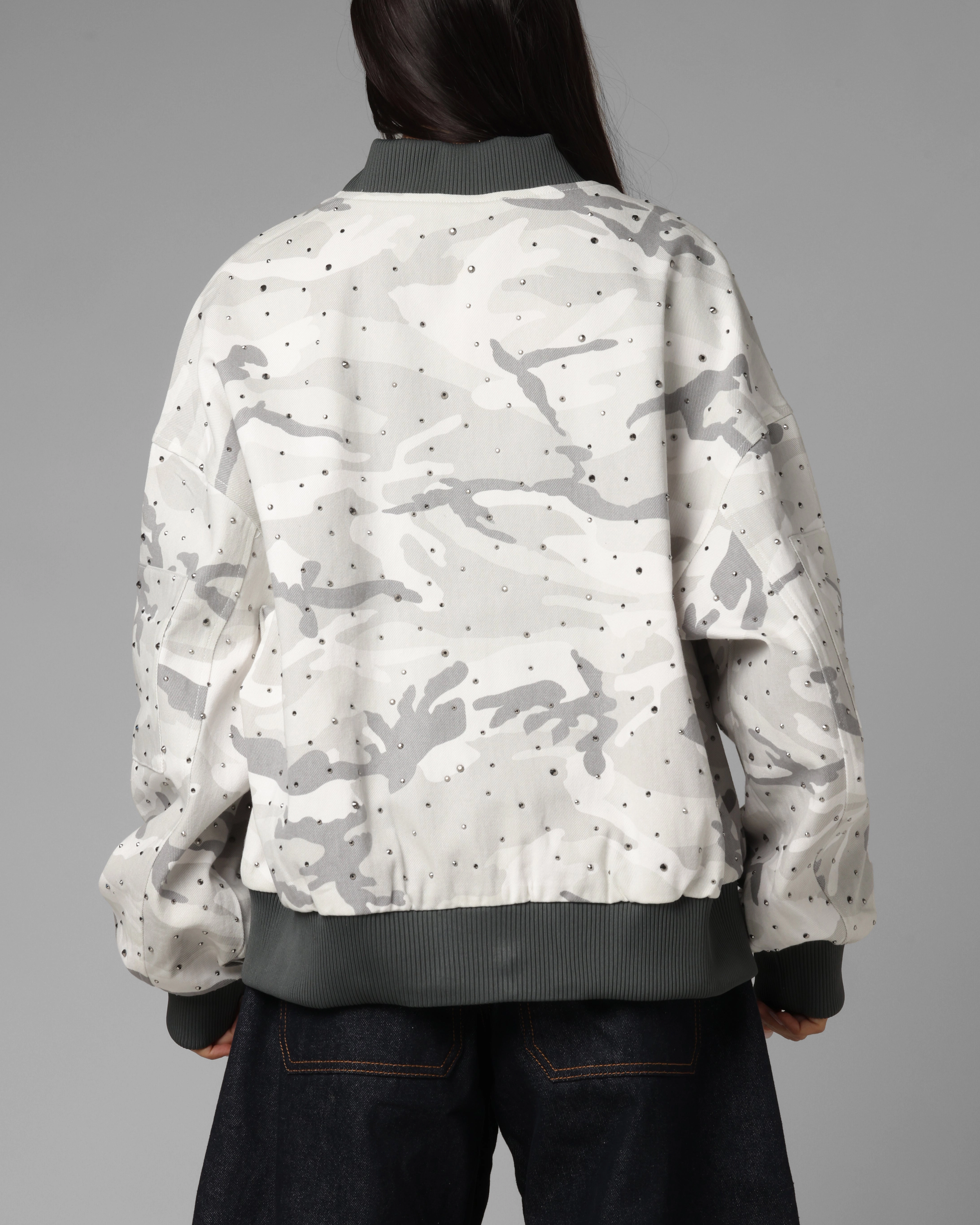Loiter Hailstorm Bomber Snow Camo Summer Blouse Recycled Polyester Fabric