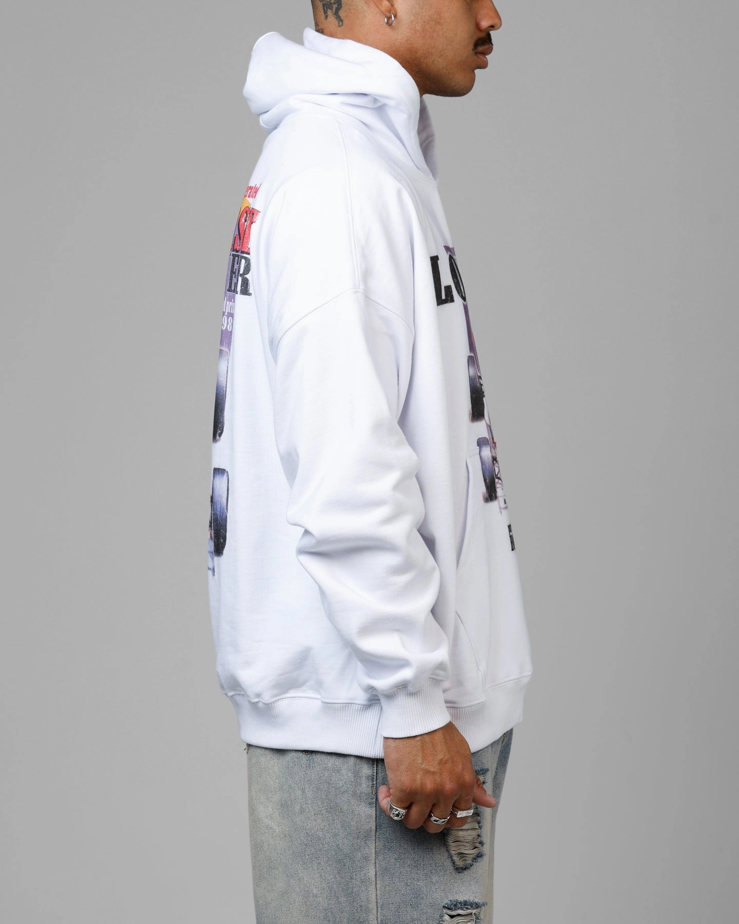 FrictionResistant Trim Loiter Horse Power Hoodie White