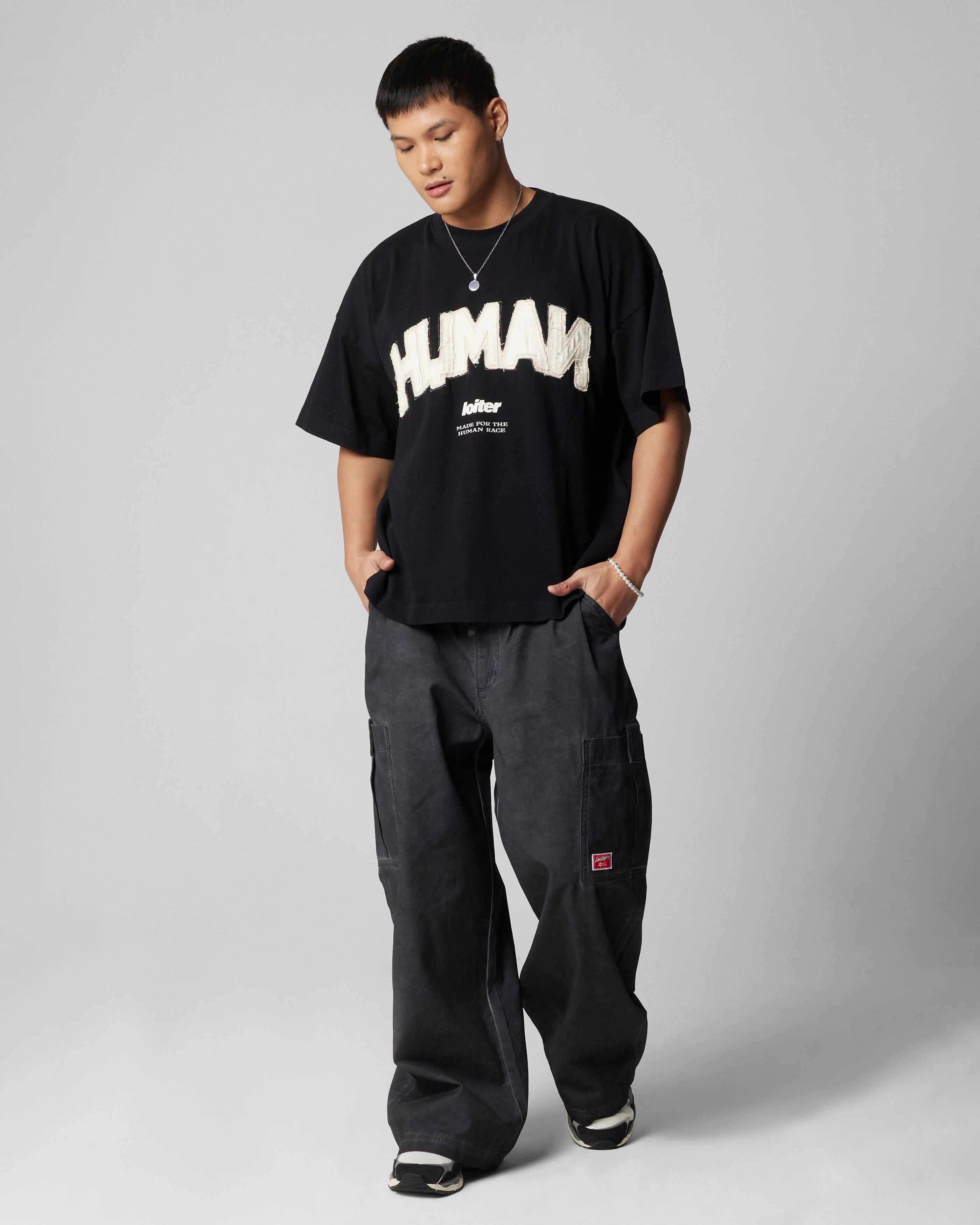 Loiter Human Box T-Shirt Black StaticResistant Material