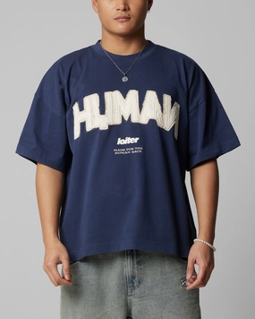 Loiter Human Box T-Shirt Blue UltraSoft Lining