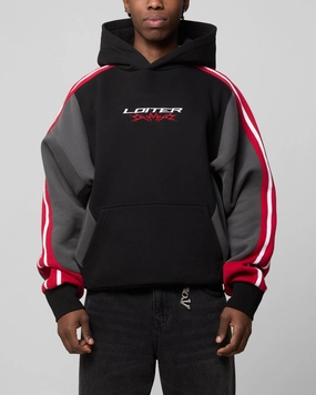 Loiter Hunter Patchwork Hoodie Black/Red Bold Design