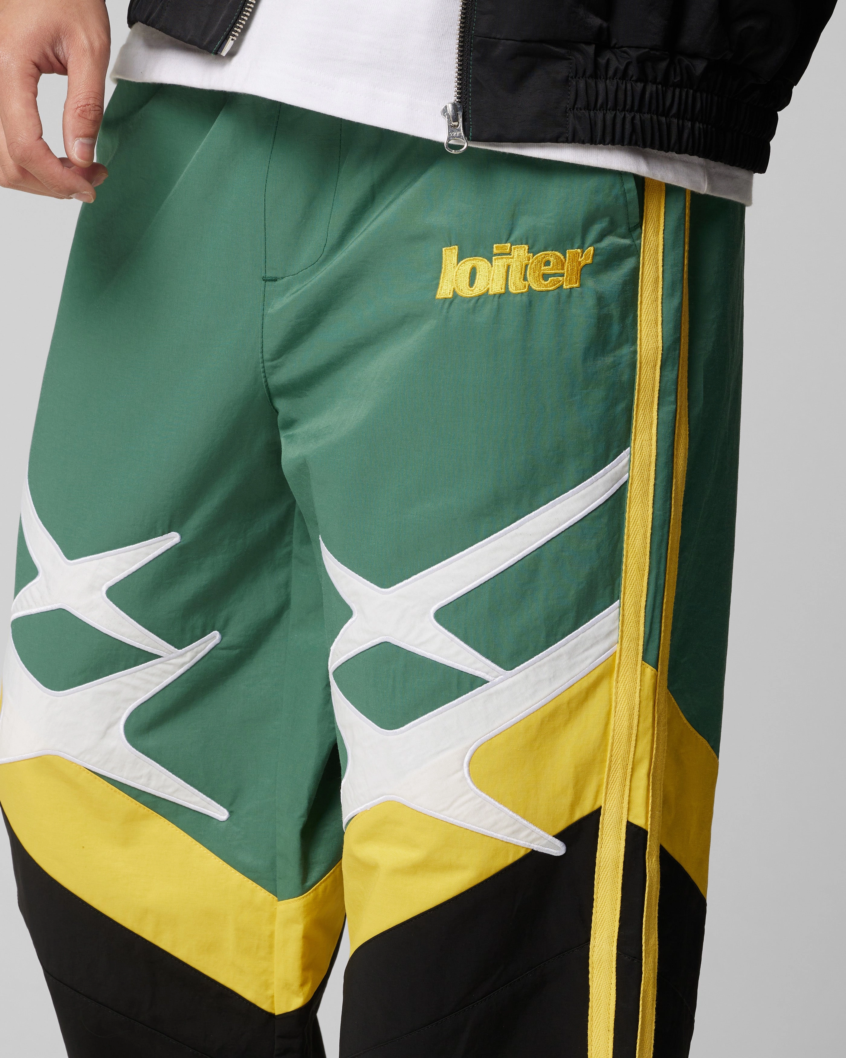 Loiter Hybrid Trackpants Green/Yellow Heat Dissipating