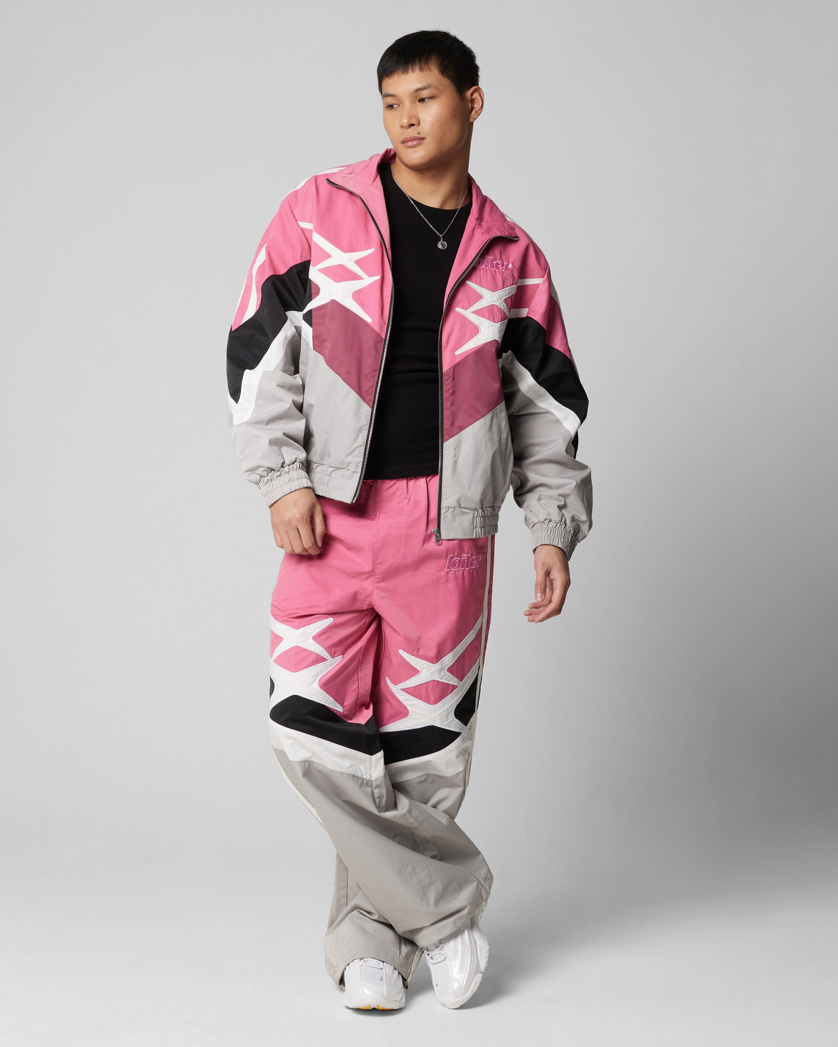 Loiter Hybrid Trackpants Pink/Grey Stylish Appearance AntiStaticTreatment