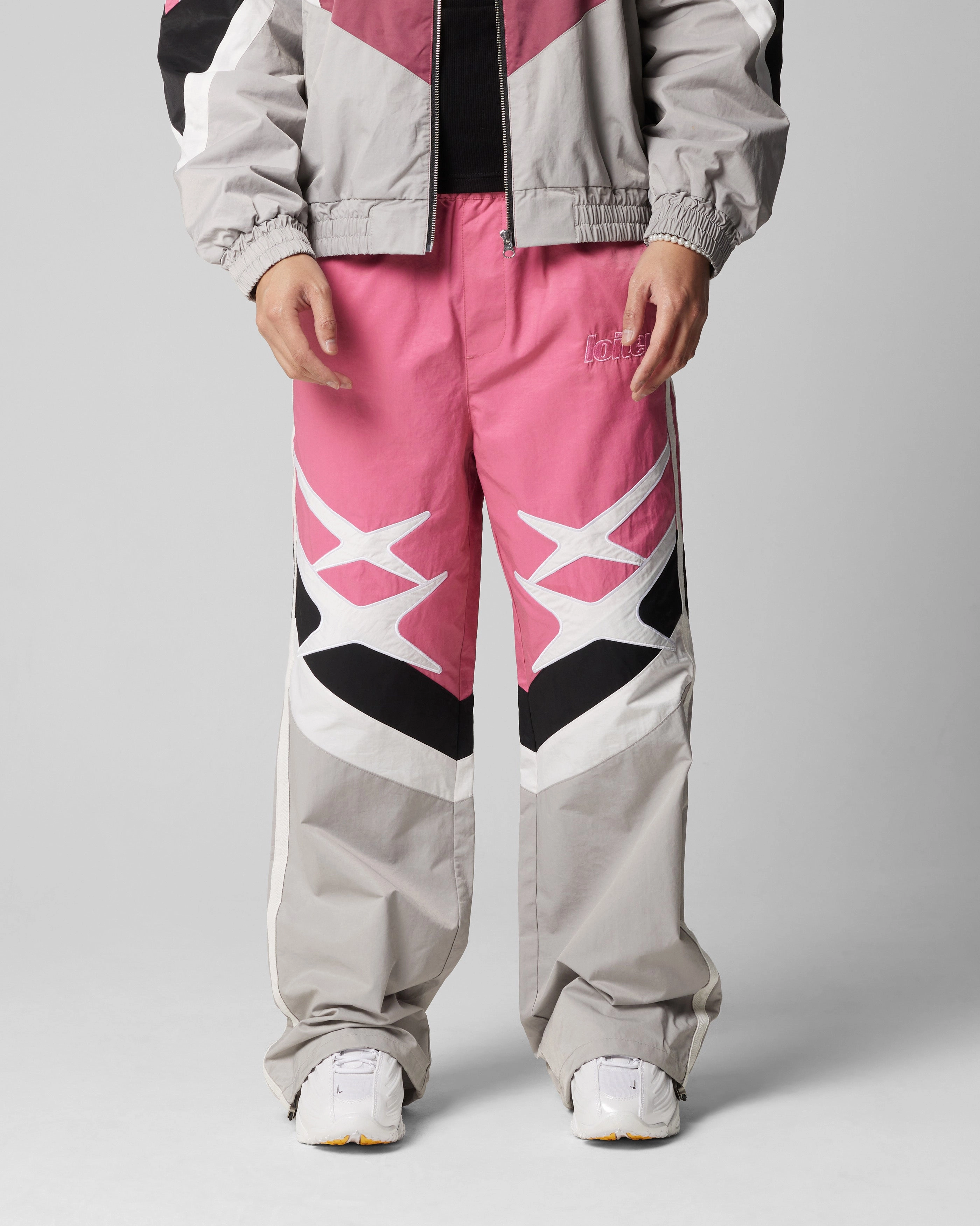 Breathable mesh lining Loiter Hybrid Trackpants Pink/Grey