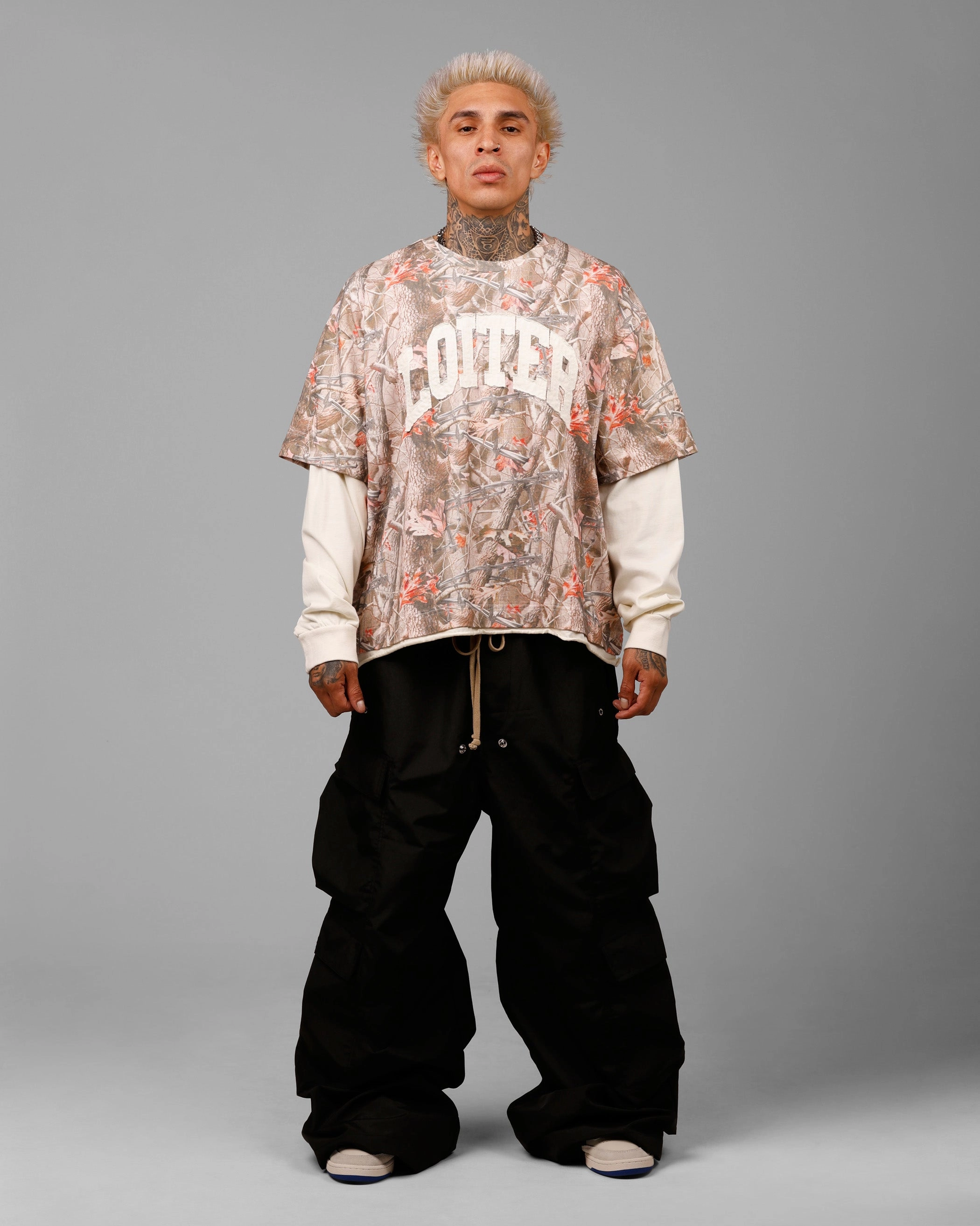 Cozy Sweater Loiter Impact Long Sleeve T-Shirt Washed Real Tree Camo