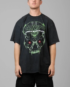 HighStrength Threadwork Loiter Inferno Drop T-Shirt Black Acidwash