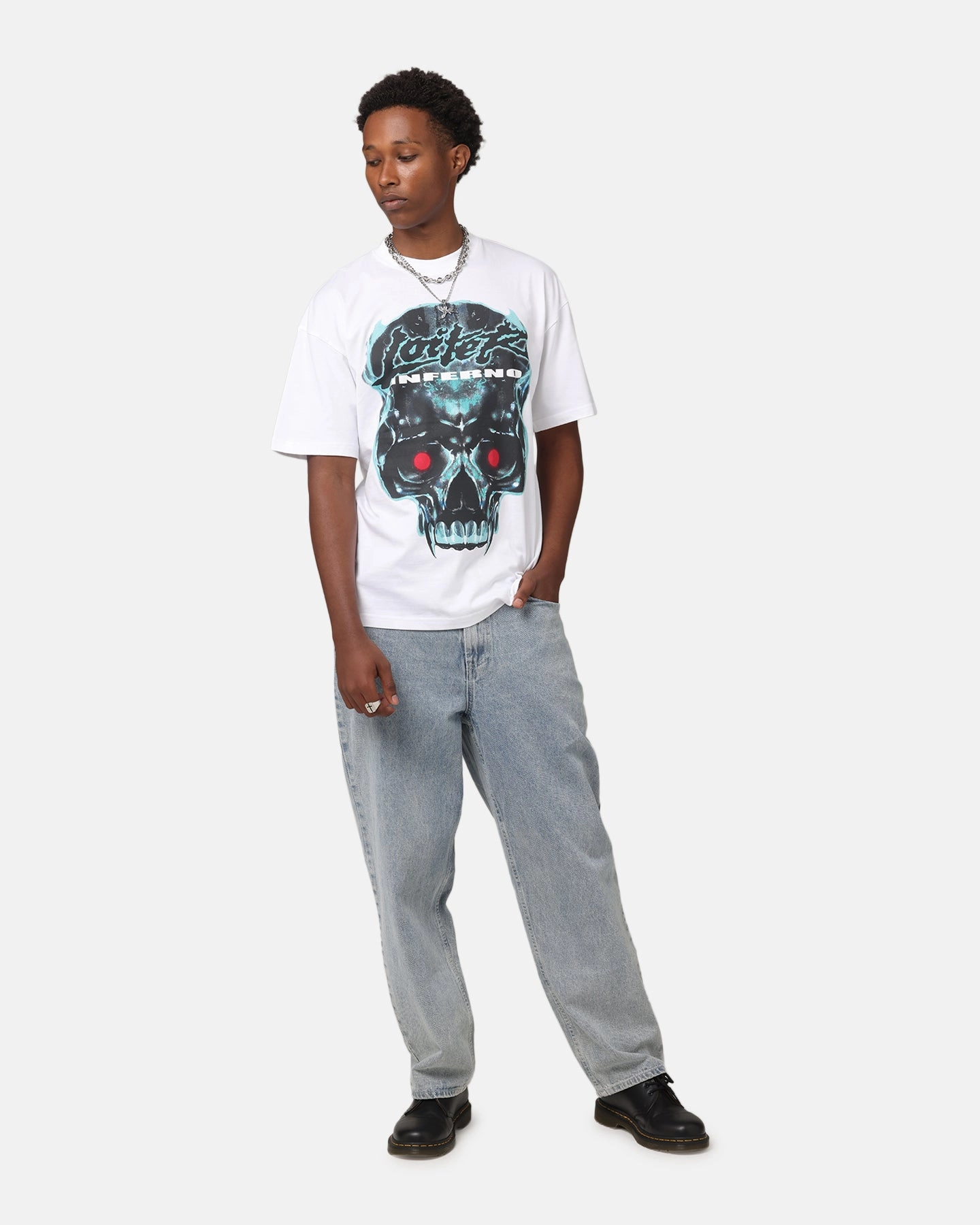 Thermal Regulation Fabric Loiter Inferno Drop T-Shirt White