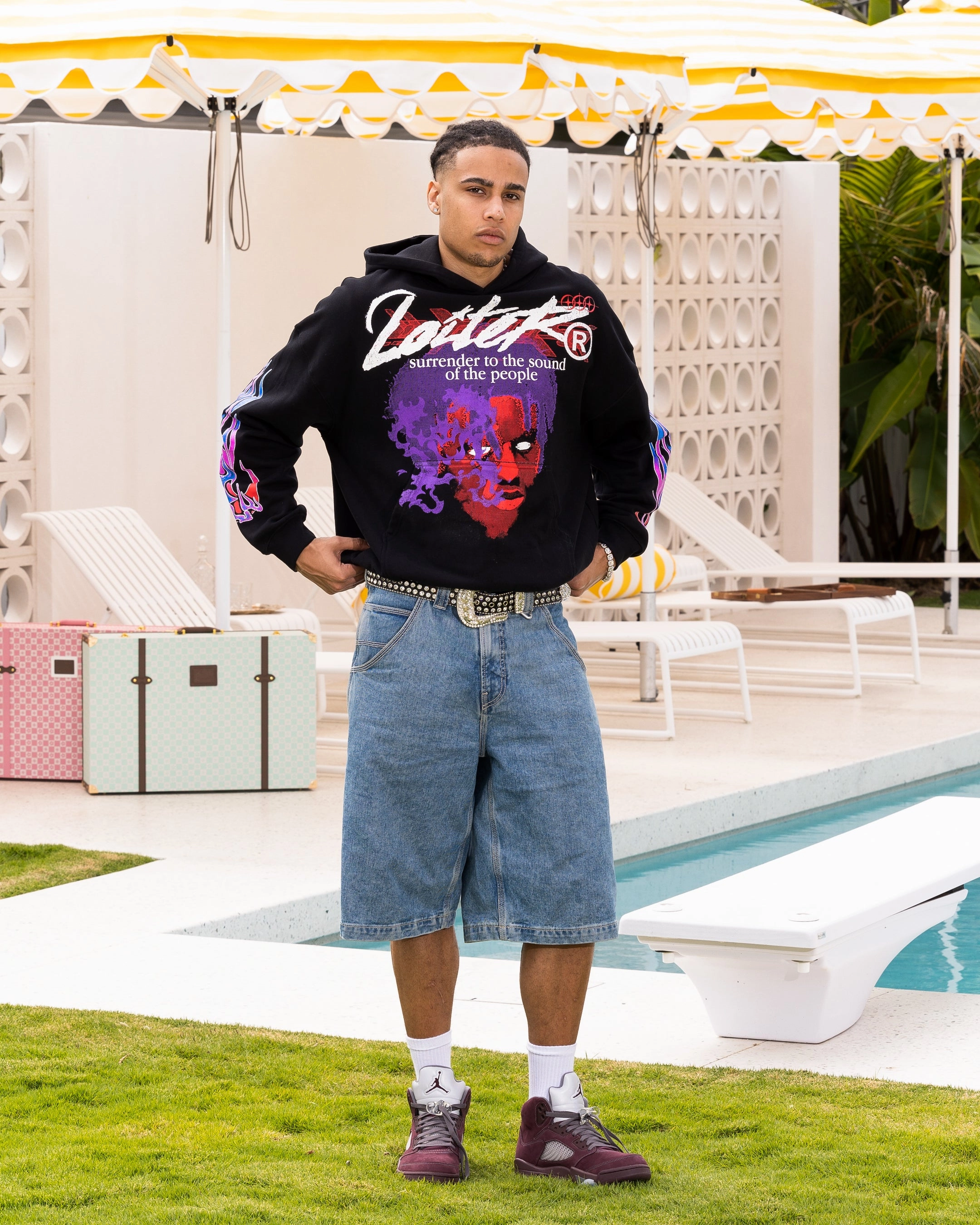 Everyday Look ButterySoftTextile Loiter Live In Direct Vintage Hoodie Black