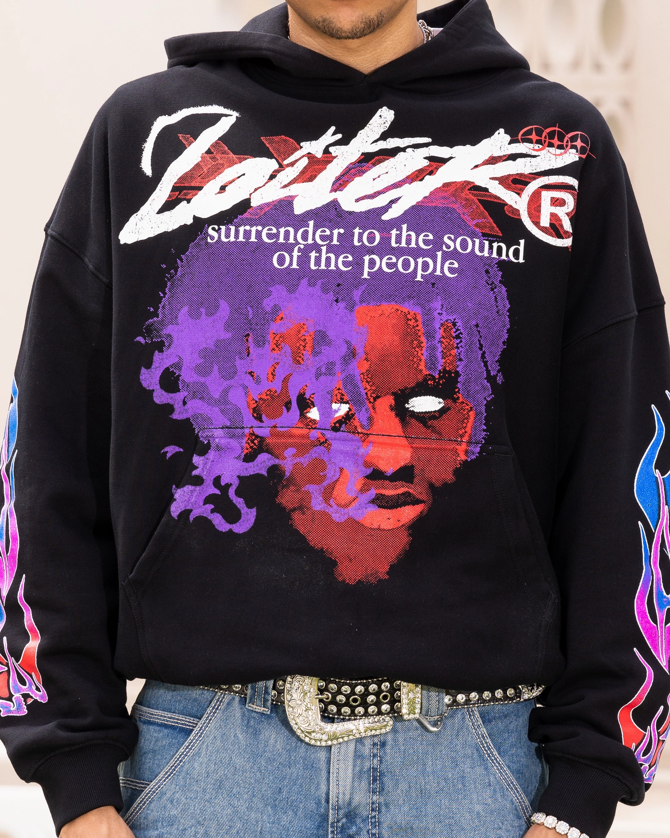 CollapsibleFrame Loiter Live In Direct Vintage Hoodie Black