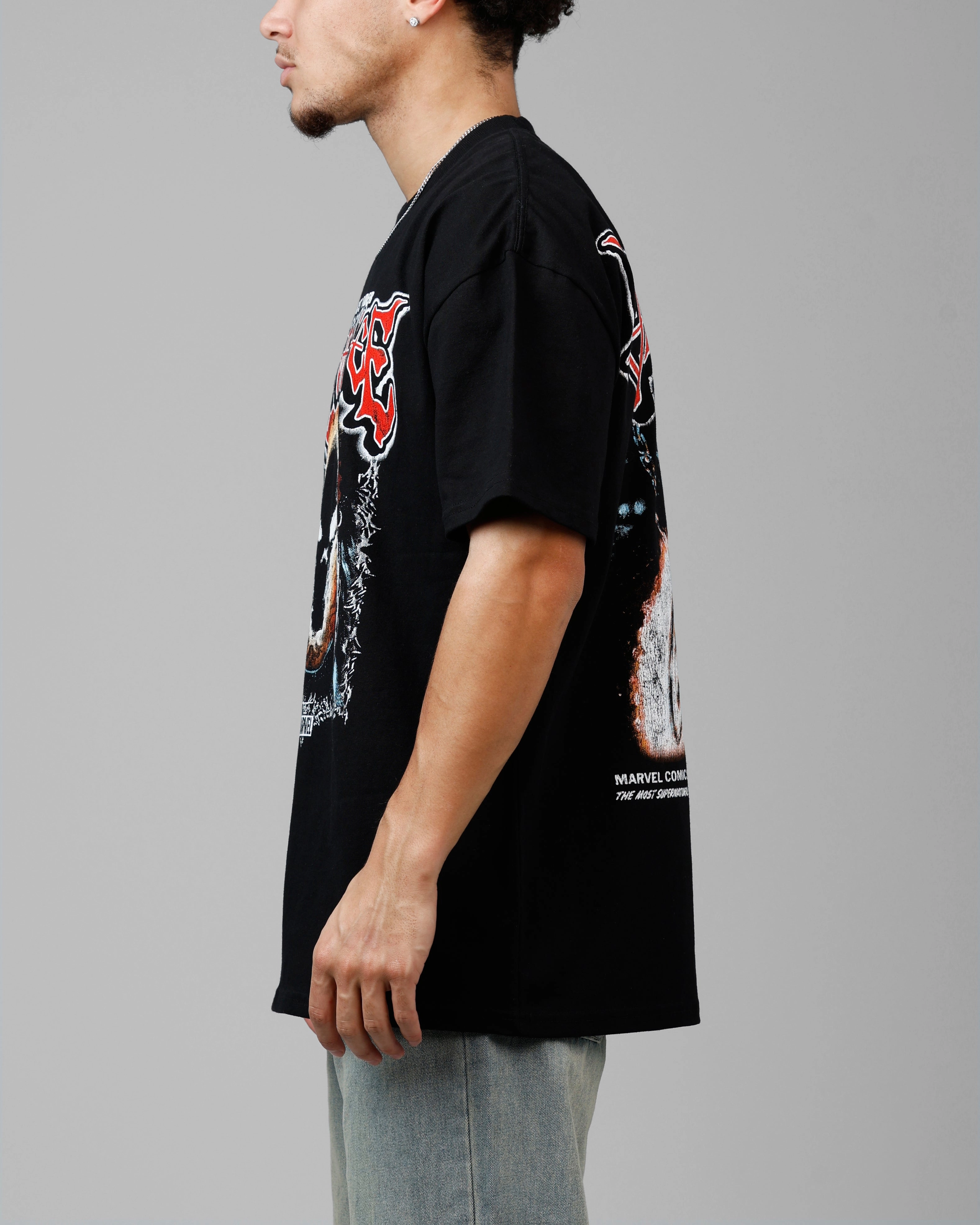 Loiter Marvel Ghost Rider Heavyweight T-Shirt Black Reflective Detailing MultiPocketDesign