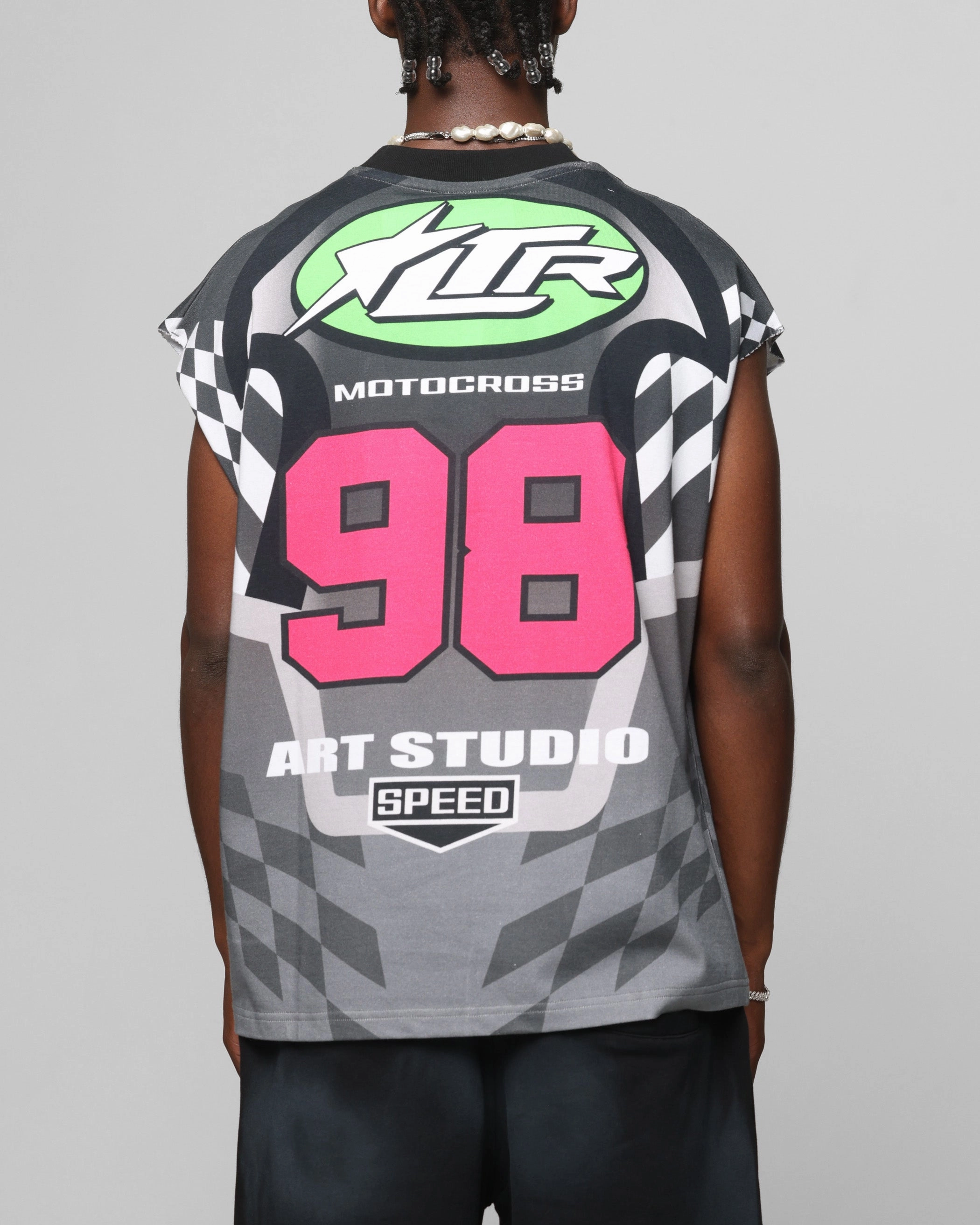 ReflectiveTrimDetails SeamlessSidePanels Loiter Motorsport Muscle T-Shirt Grey/Multi-Colored