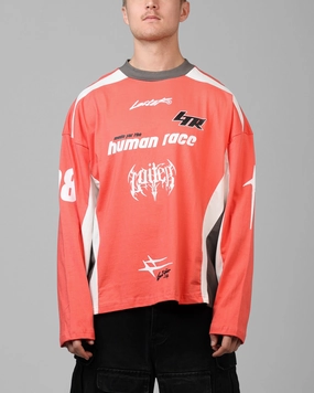 Loiter Night Crawler Long Sleeve T-Shirt Red/Black Minimalist Design