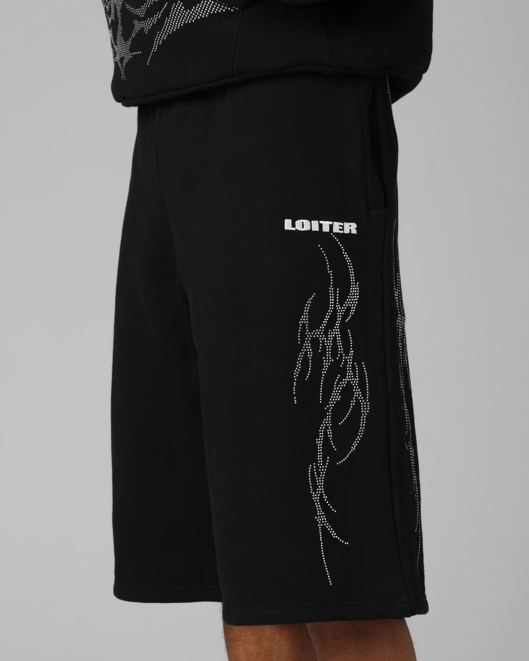 All Time Use Stretch Support Loiter Opaque Sweat Shorts Black