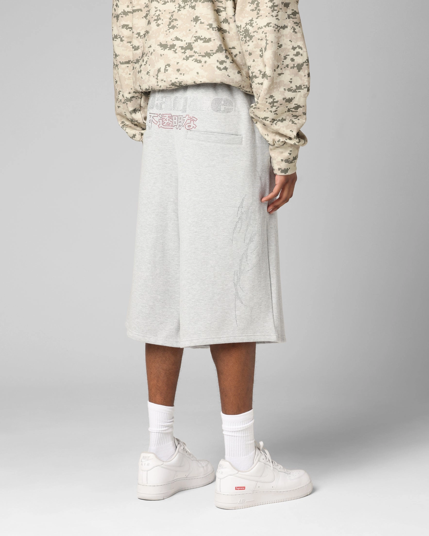 Simple Utility Comfy Shape Loiter Opaque Sweat Shorts Grey