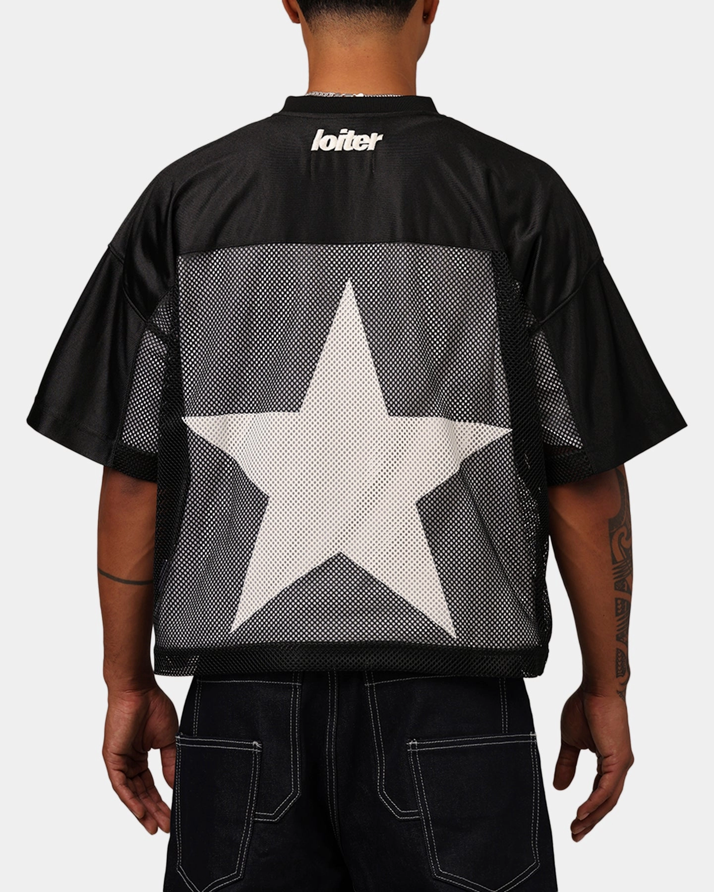 Loiter Outfield Training Jersey Black Retro Style