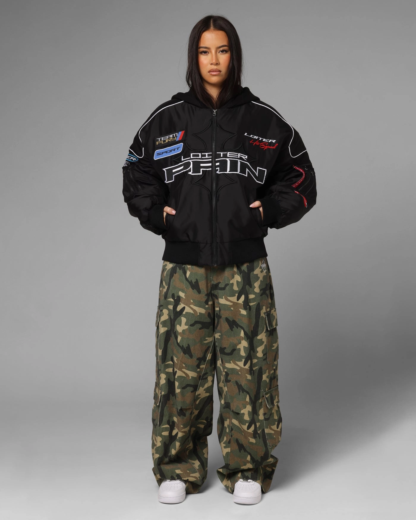 PreWashed High Density Knit Loiter Performance F-16 Jacket Black