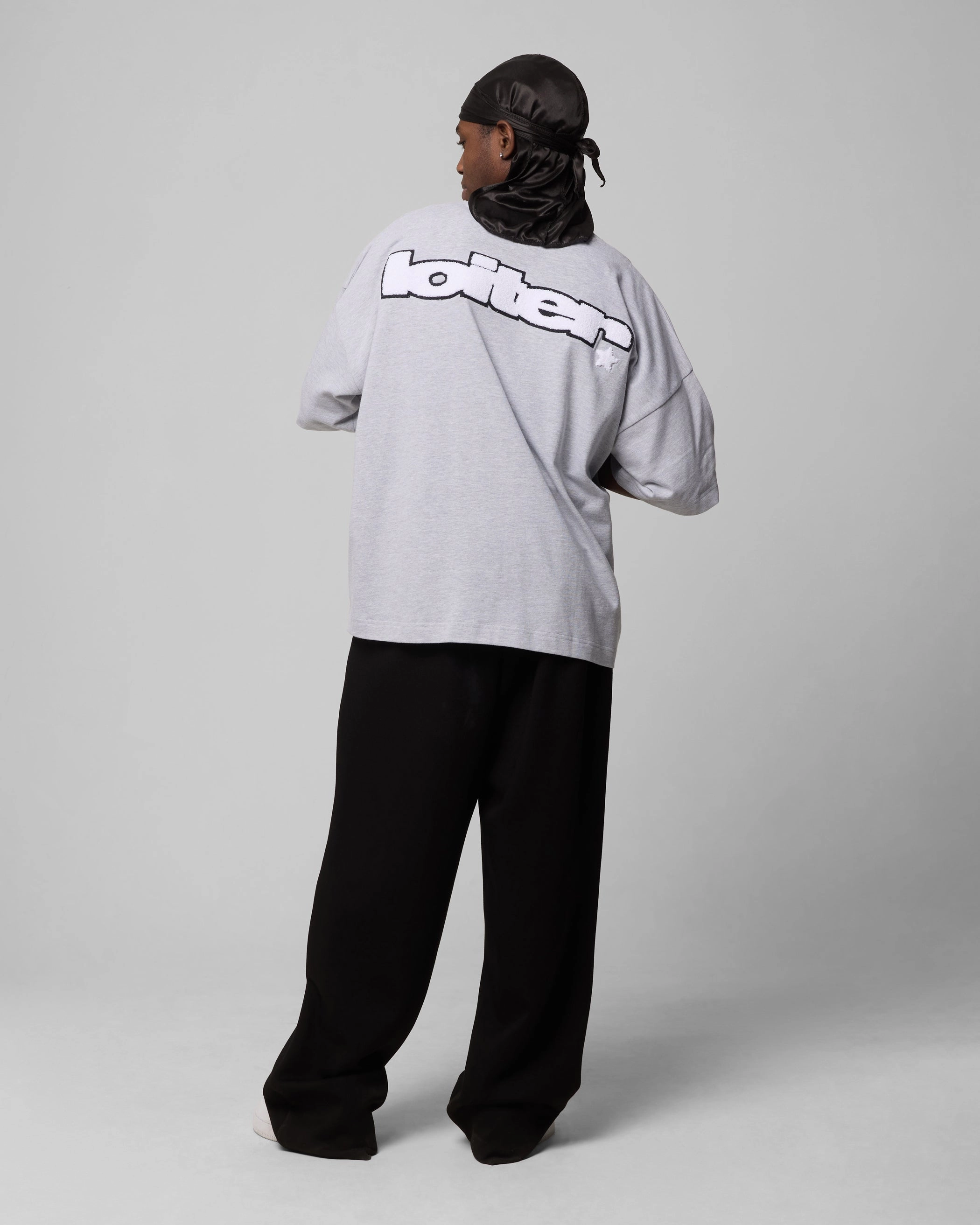 Loiter Premium Essentials Boxy T-Shirt Grey Marle Stretchable Knit