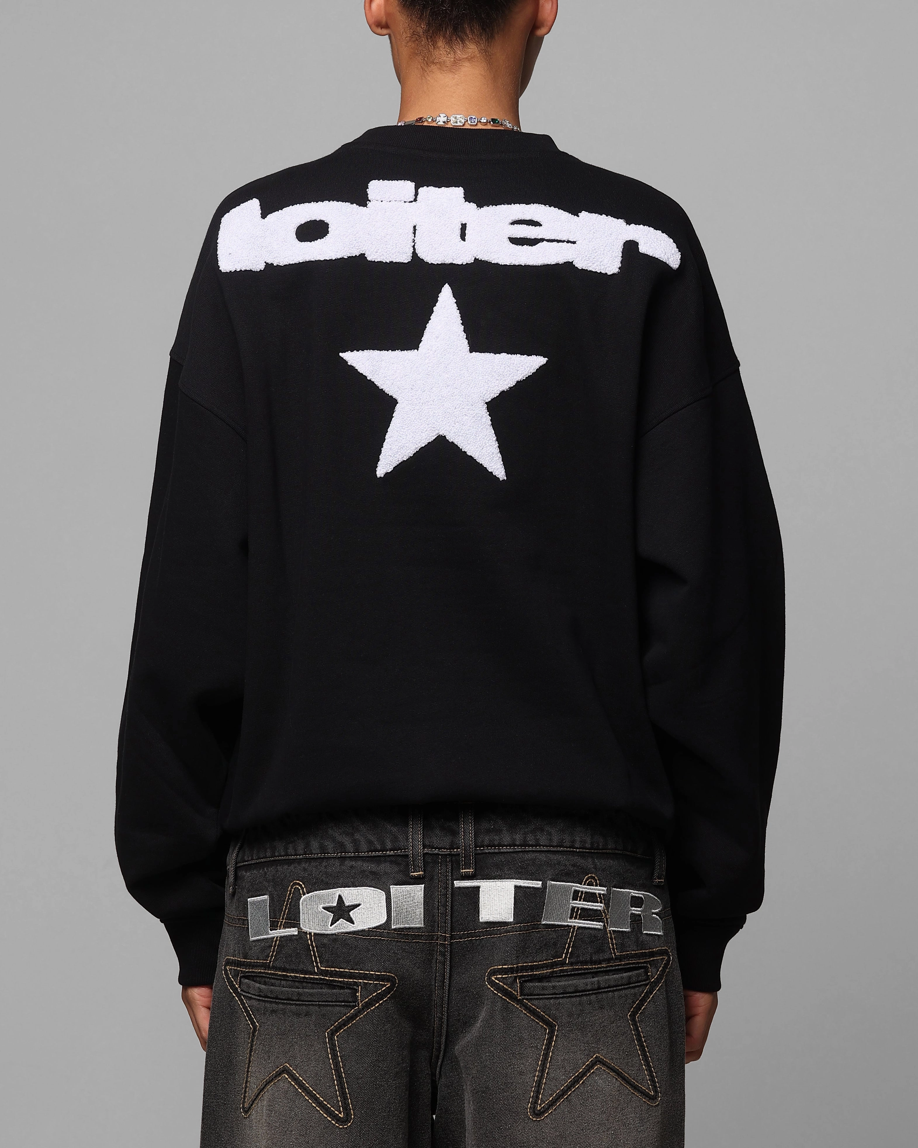 SolarReflectiveFinish Loiter Premium Essentials Crewneck Black