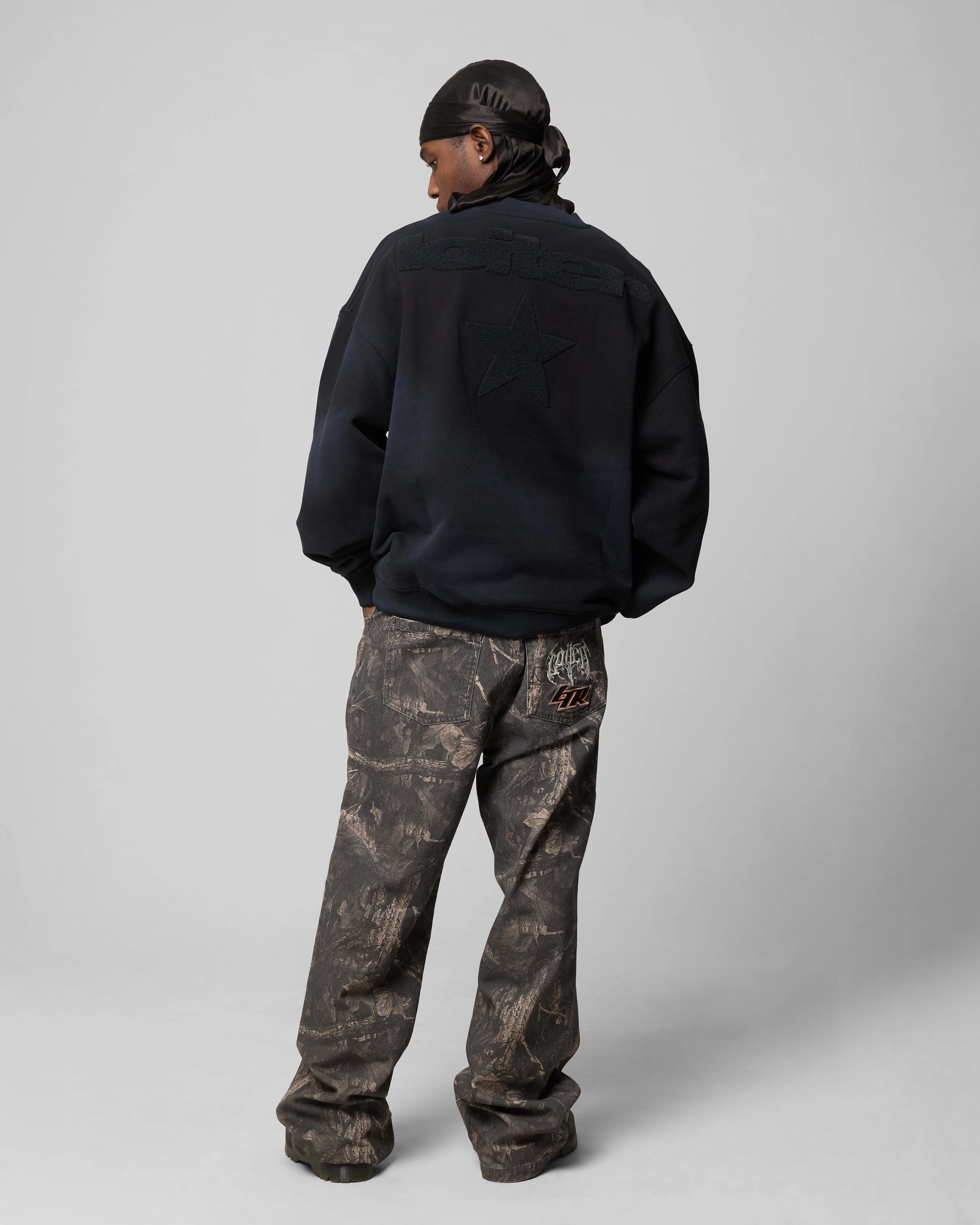 Loiter Premium Essentials Crewneck Washed Black Oversized Silhouette