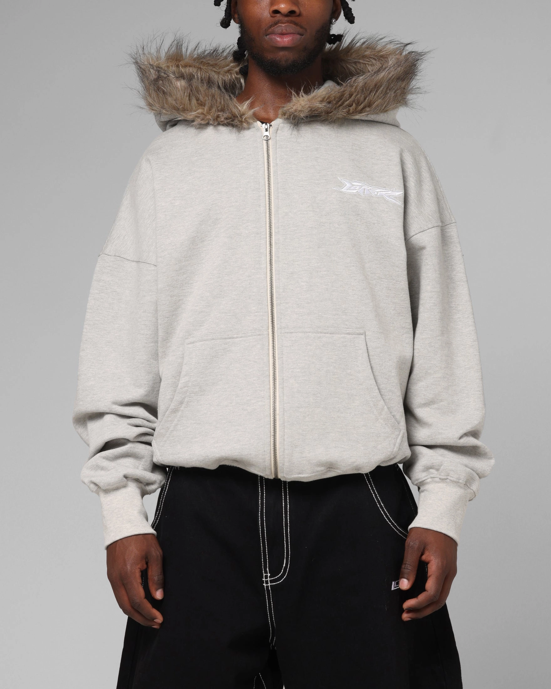 Loiter Purity Zip Hoodie Grey StretchFit Design