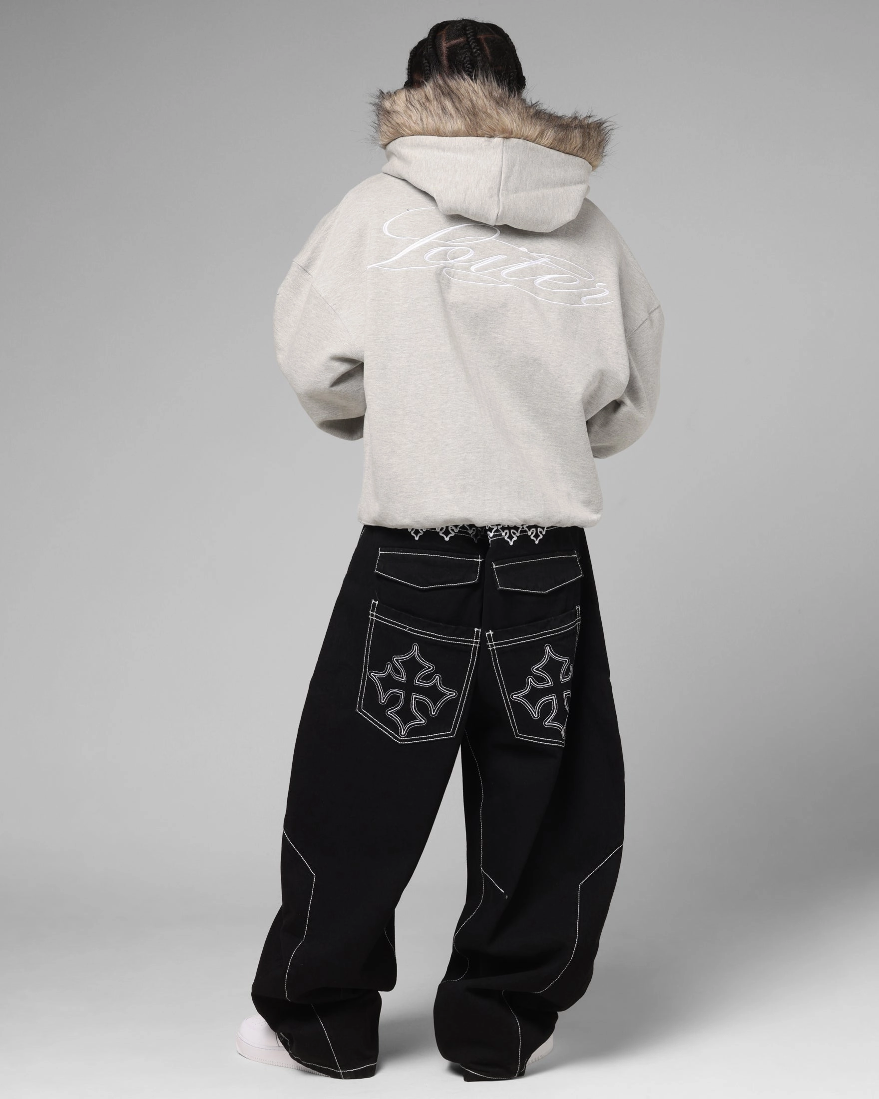 Sandwich Mesh Panel Structure Breathable Lining Loiter Purity Zip Hoodie Grey