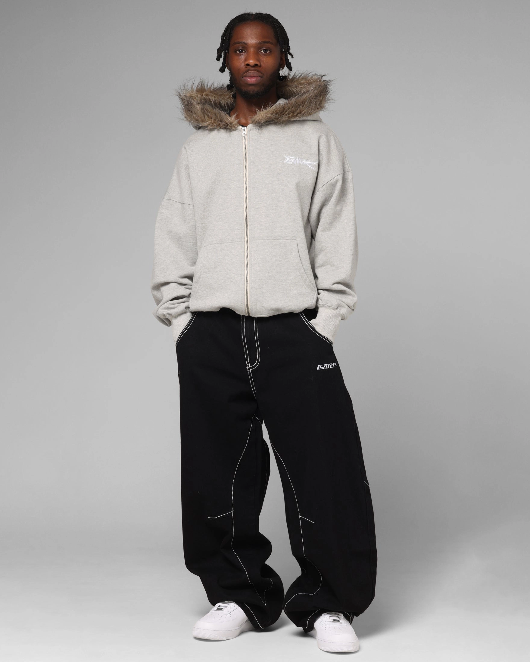 Quick-Dry Fabric Loiter Purity Zip Hoodie Grey