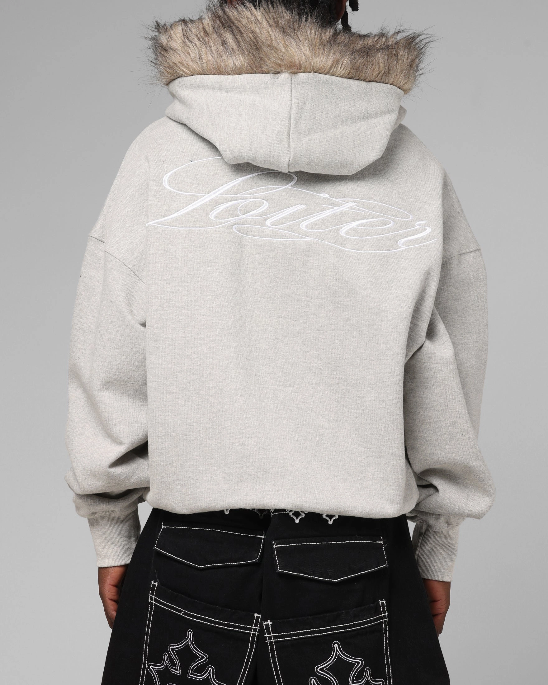Relaxed Sweatshirt Loiter Purity Zip Hoodie Grey