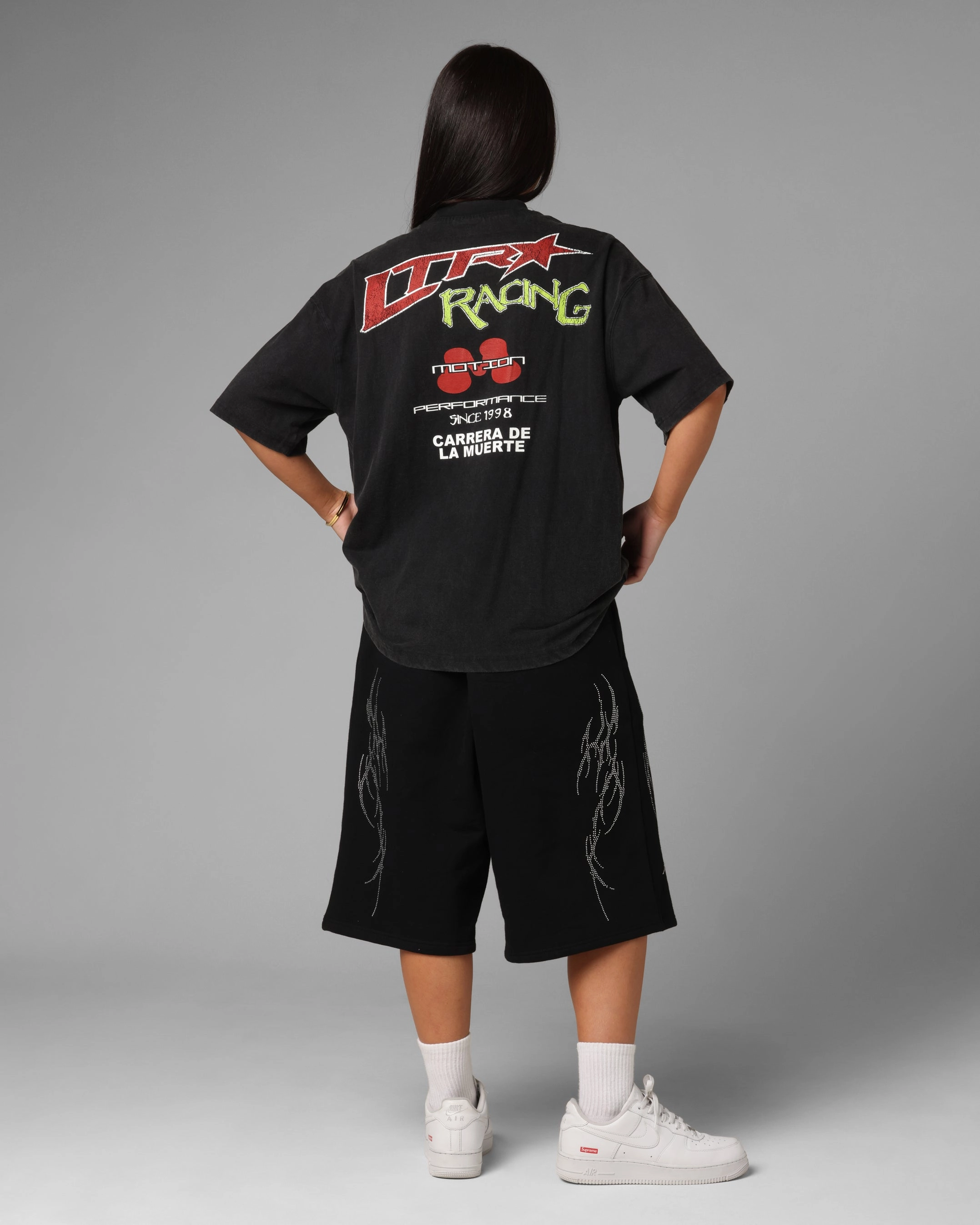 AdjustableHemCuffs Loiter Racing Premium T-Shirt Charcoal