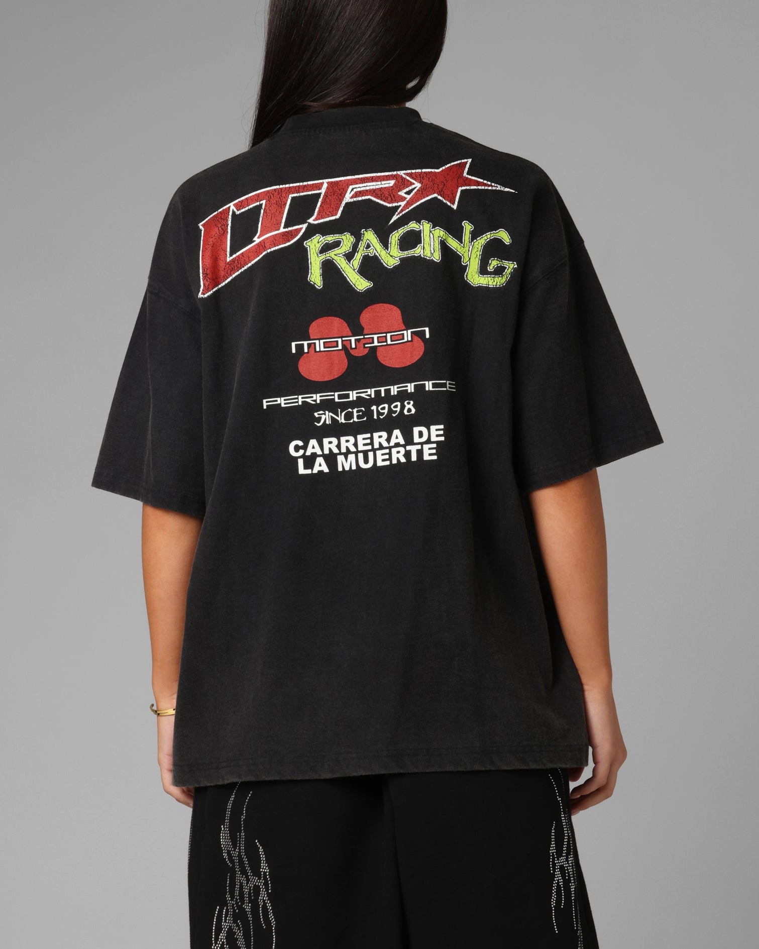 Loiter Racing Premium T-Shirt Charcoal Hydrophobic Surface Treatment