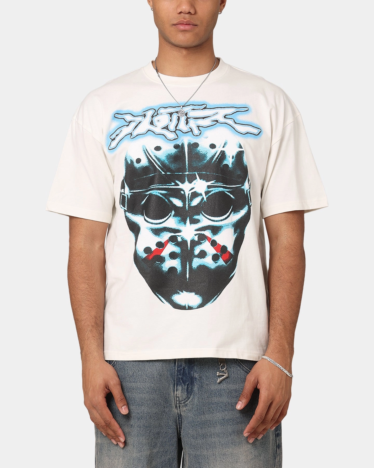 Loiter Search And Destroy T-Shirt Off White VNeckline Casual Tank