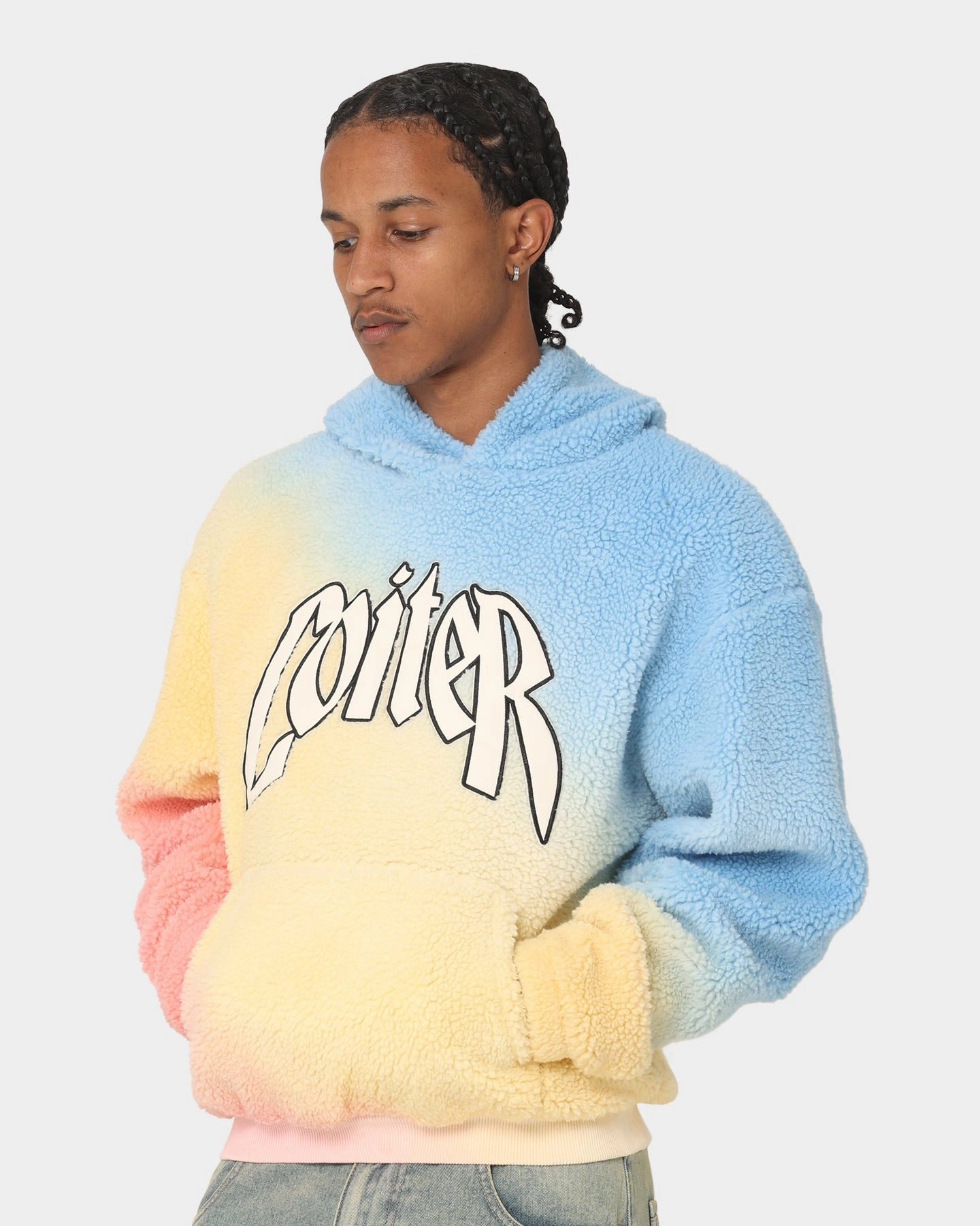 AdjustableClosure RubberizedGrip Loiter Sherpa Hoodie Multi-Coloured