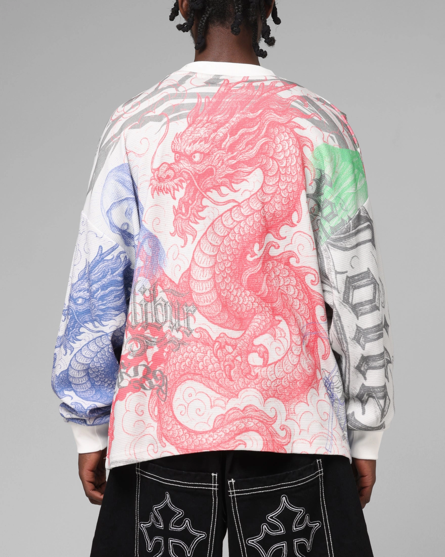 Loiter Sketch Book Long Sleeve T-Shirt White standard fit Fade Resistant Coating