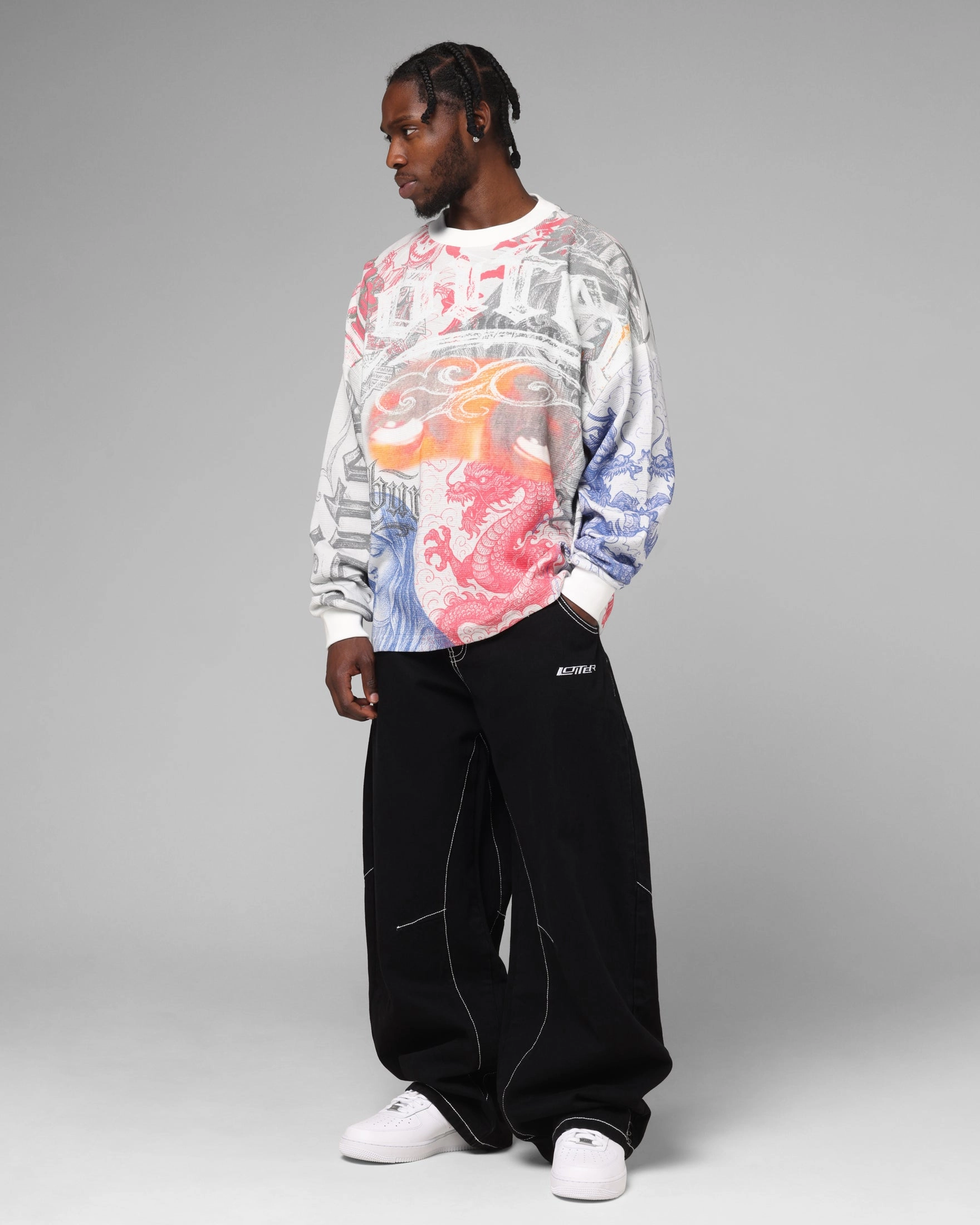 Loiter Sketch Book Long Sleeve T-Shirt White Fashion Statement