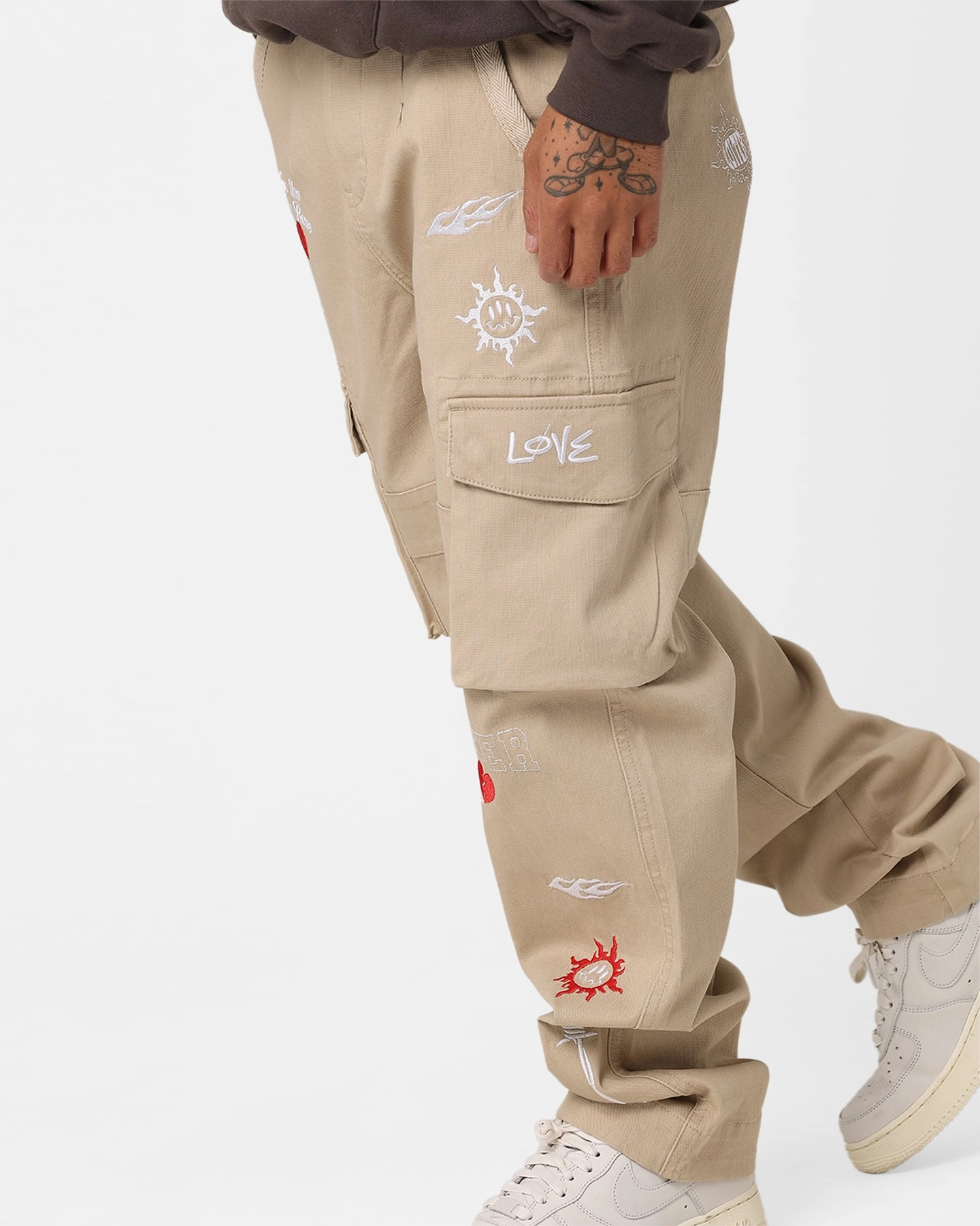 ExpandableSidePanels Loiter Sketch Cargo Pants Off White