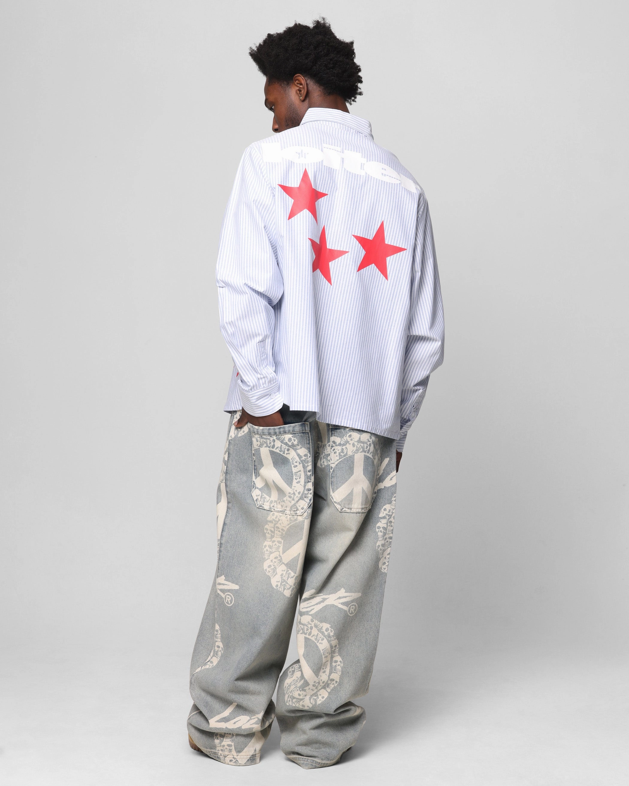 Non Irritating Seam Finish Loiter Solar Button Up Shirt Blue Pin Stripe