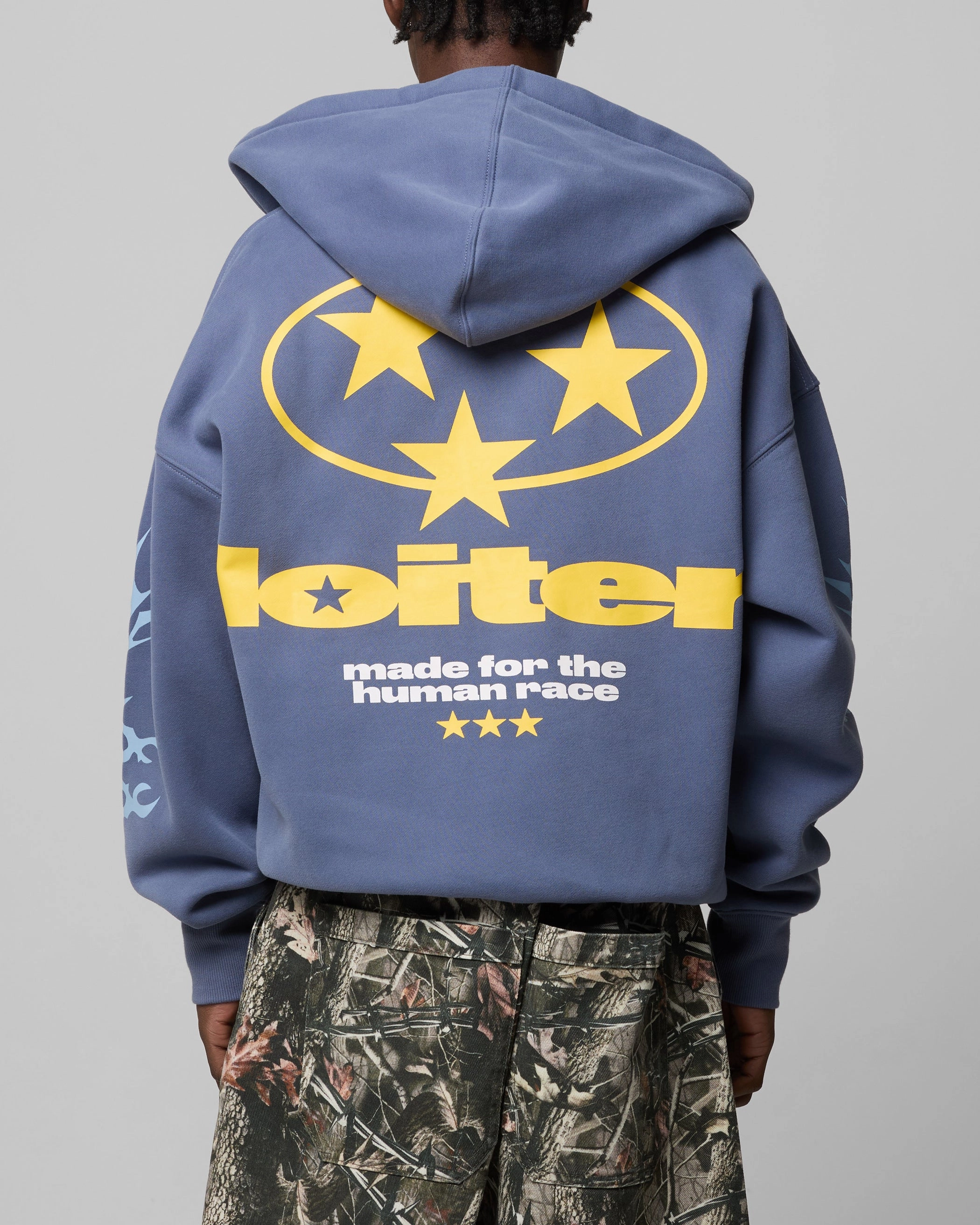 Loiter Solar Zip Hoodie Blue Cozy Blouse