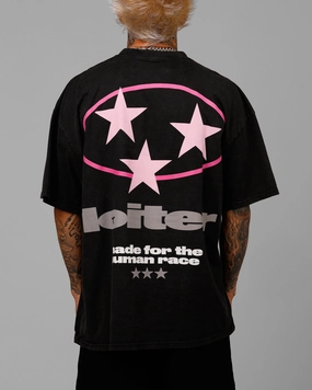 Loiter Star Child T-Shirt Black Acidwash Heat Regulating Fabric